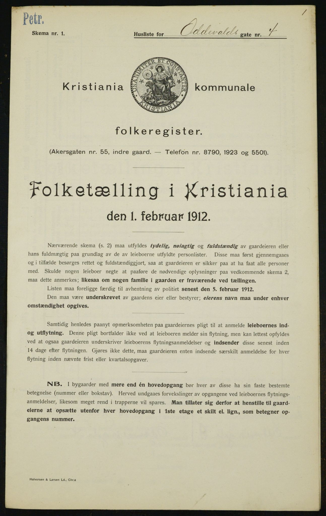 OBA, Municipal Census 1912 for Kristiania, 1912, p. 75167