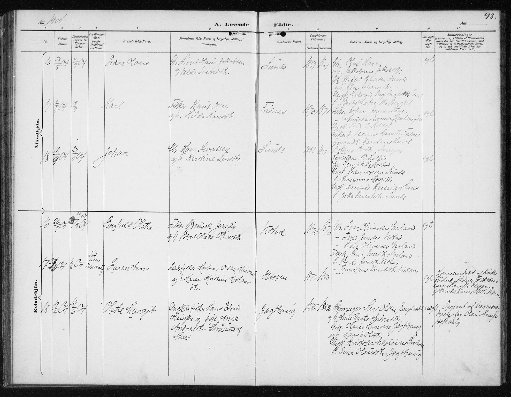 Ministerialprotokoller, klokkerbøker og fødselsregistre - Møre og Romsdal, AV/SAT-A-1454/566/L0773: Parish register (copy) no. 566C02, 1892-1909, p. 93