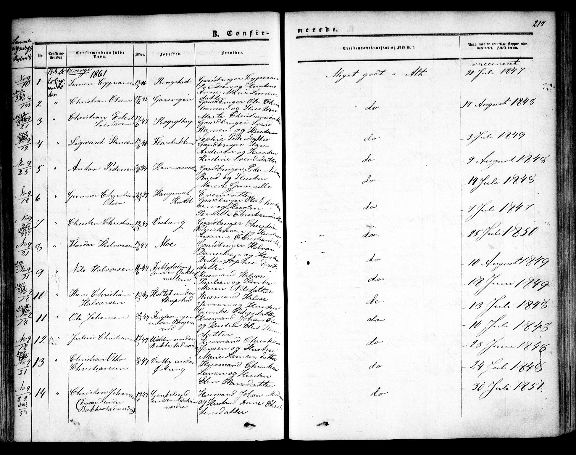 Høland prestekontor Kirkebøker, AV/SAO-A-10346a/F/Fa/L0010: Parish register (official) no. I 10, 1854-1861, p. 217