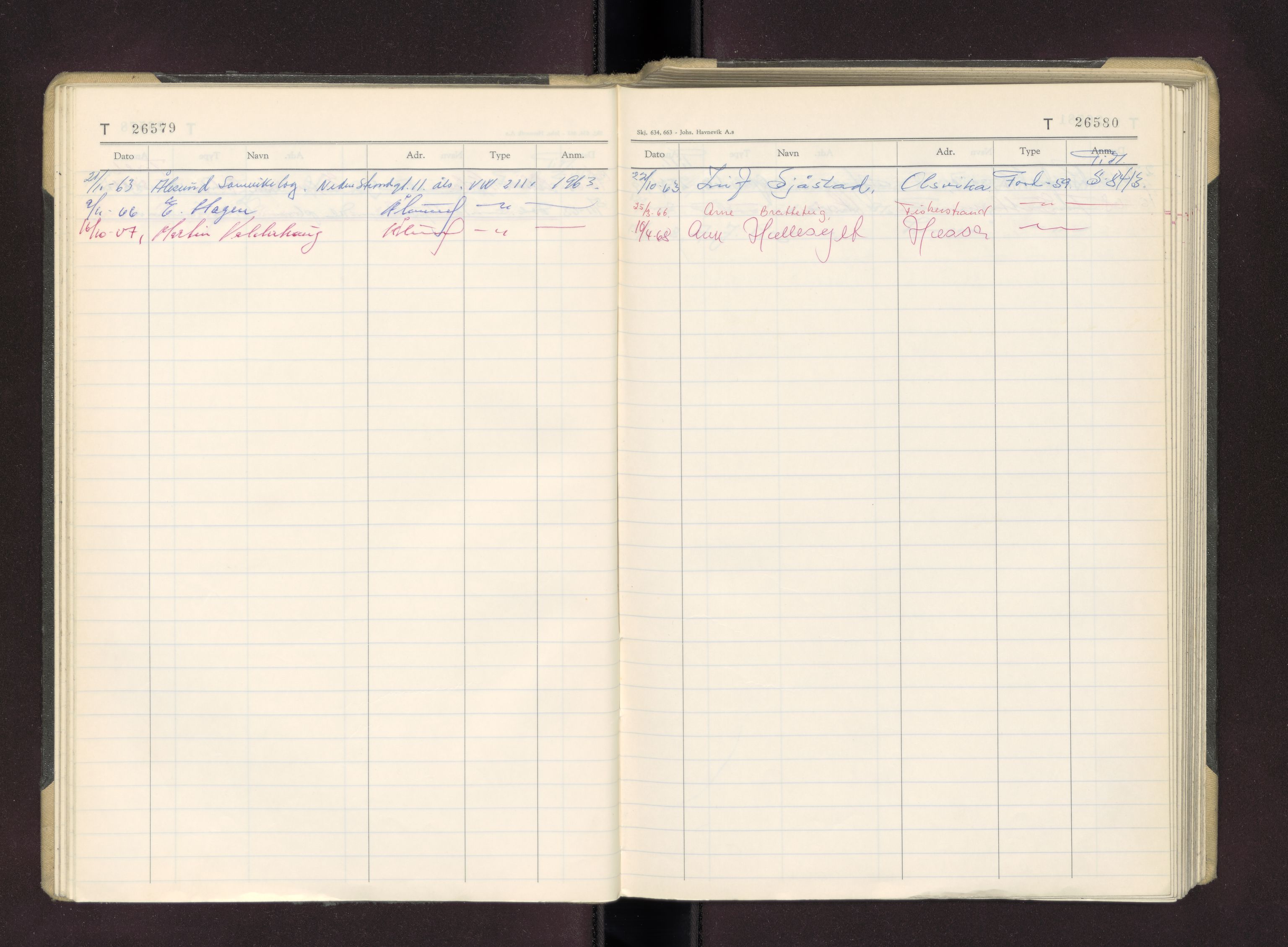 Møre og Romsdal vegkontor - Ålesund trafikkstasjon, AV/SAT-A-4099/F/Fc/L0026: Bilregister; T 26500 - T 26999, 1960-1970