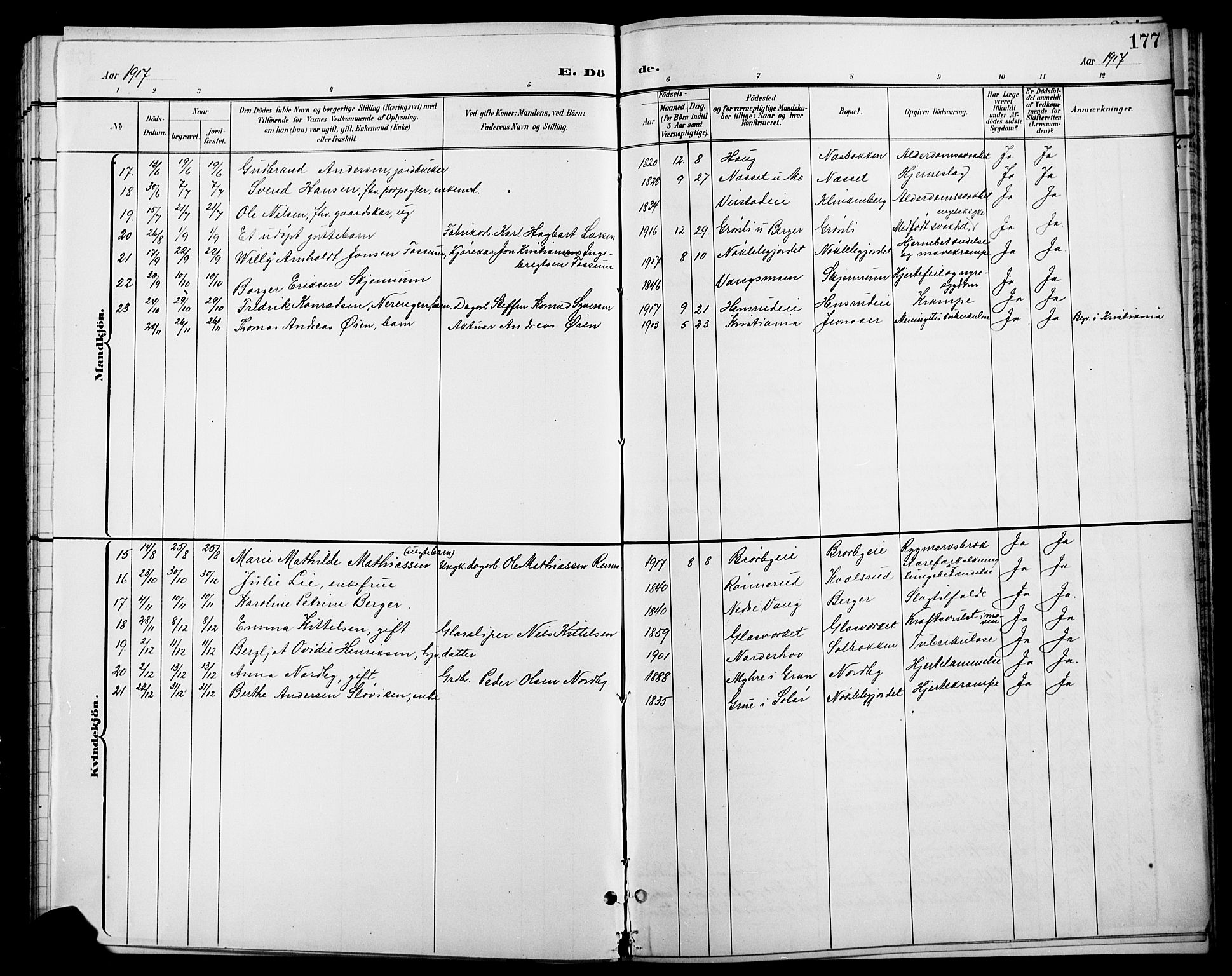 Jevnaker prestekontor, SAH/PREST-116/H/Ha/Hab/L0004: Parish register (copy) no. 4, 1907-1918, p. 203c