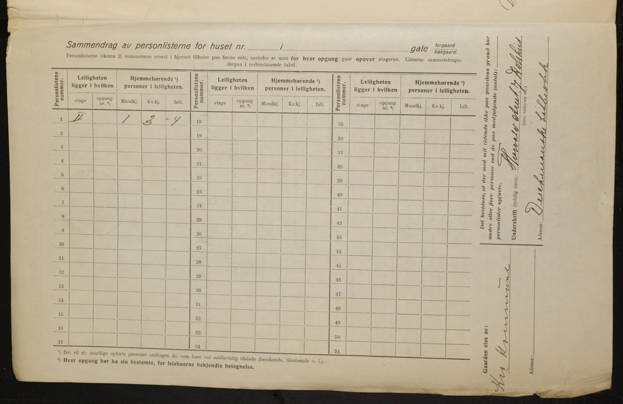 OBA, Municipal Census 1916 for Kristiania, 1916, p. 92649