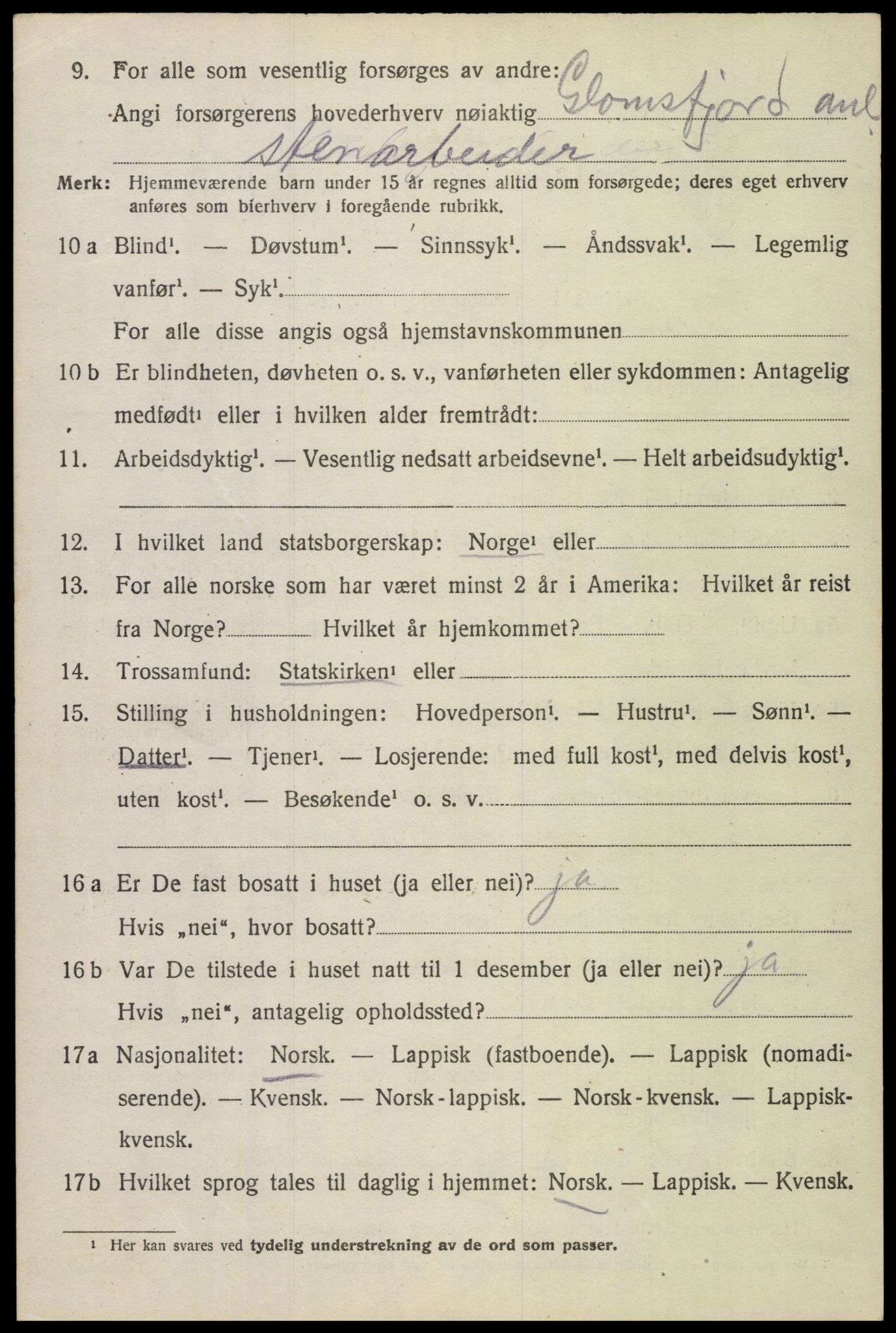 SAT, 1920 census for Skjerstad, 1920, p. 3034