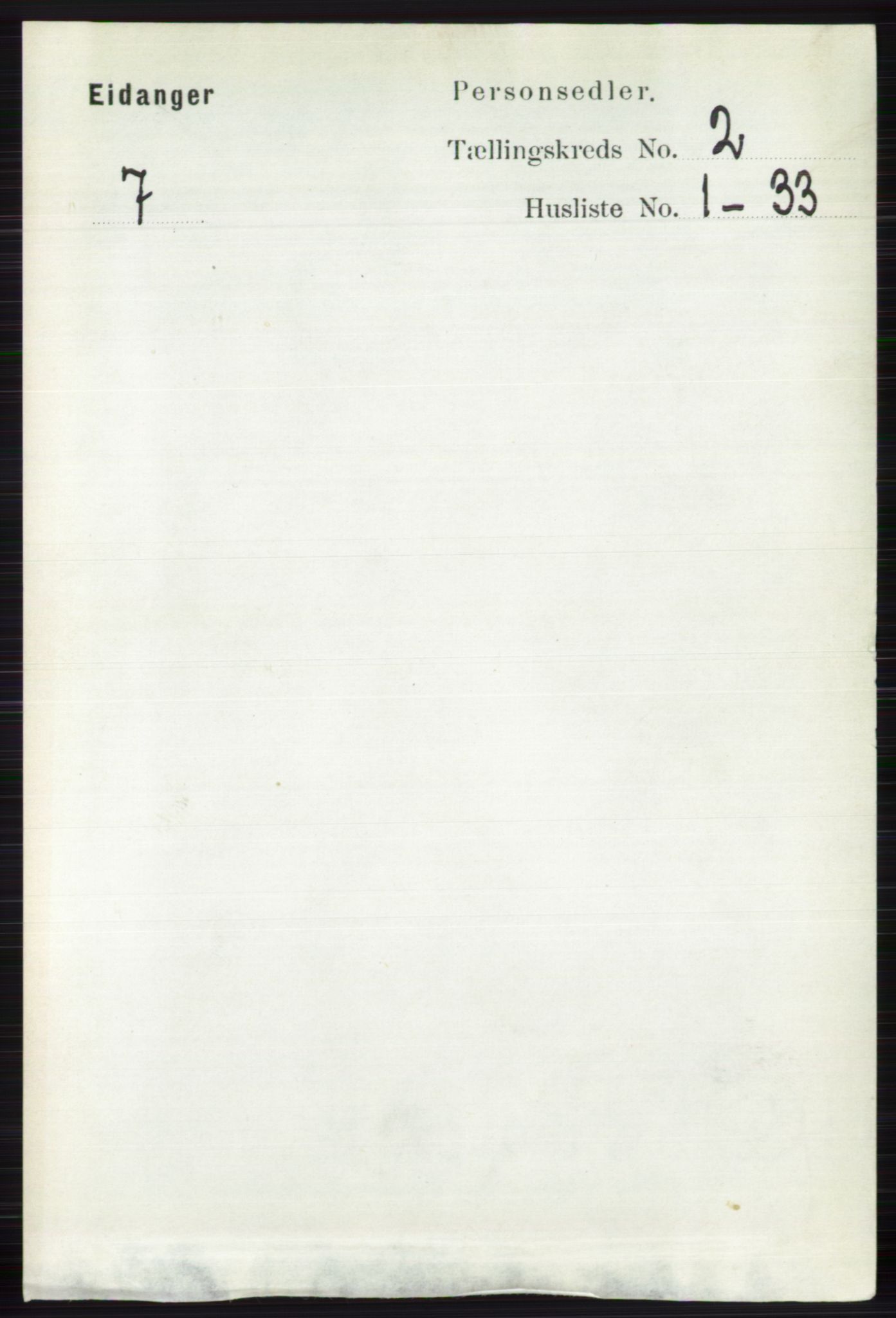 RA, 1891 census for 0813 Eidanger, 1891, p. 869