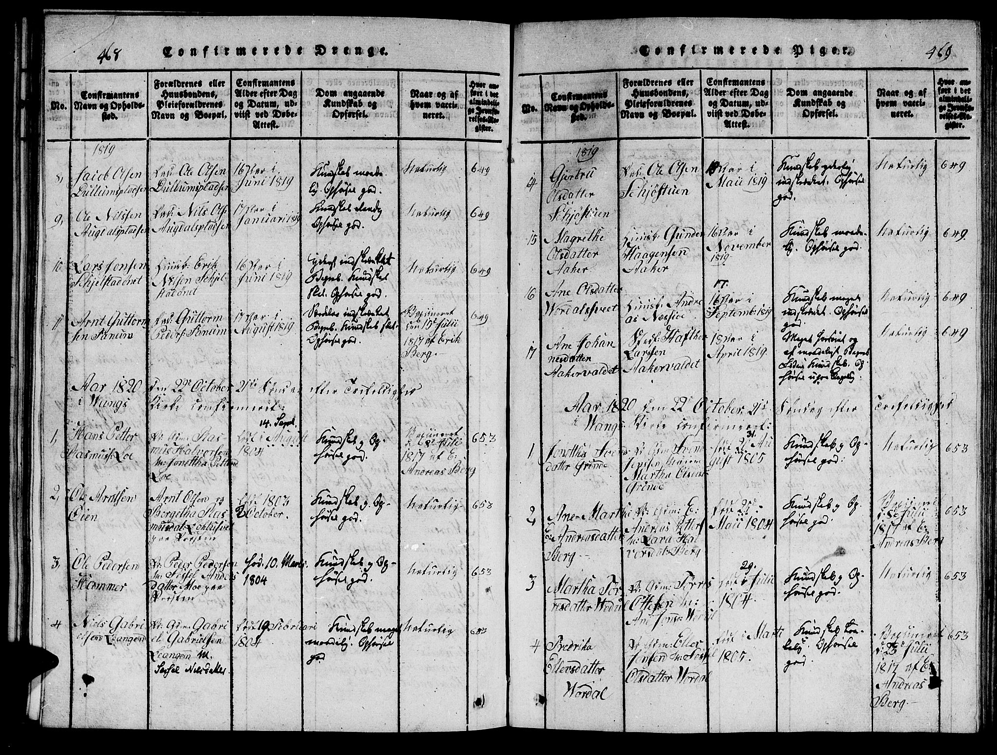 Ministerialprotokoller, klokkerbøker og fødselsregistre - Nord-Trøndelag, SAT/A-1458/714/L0132: Parish register (copy) no. 714C01, 1817-1824, p. 468-469