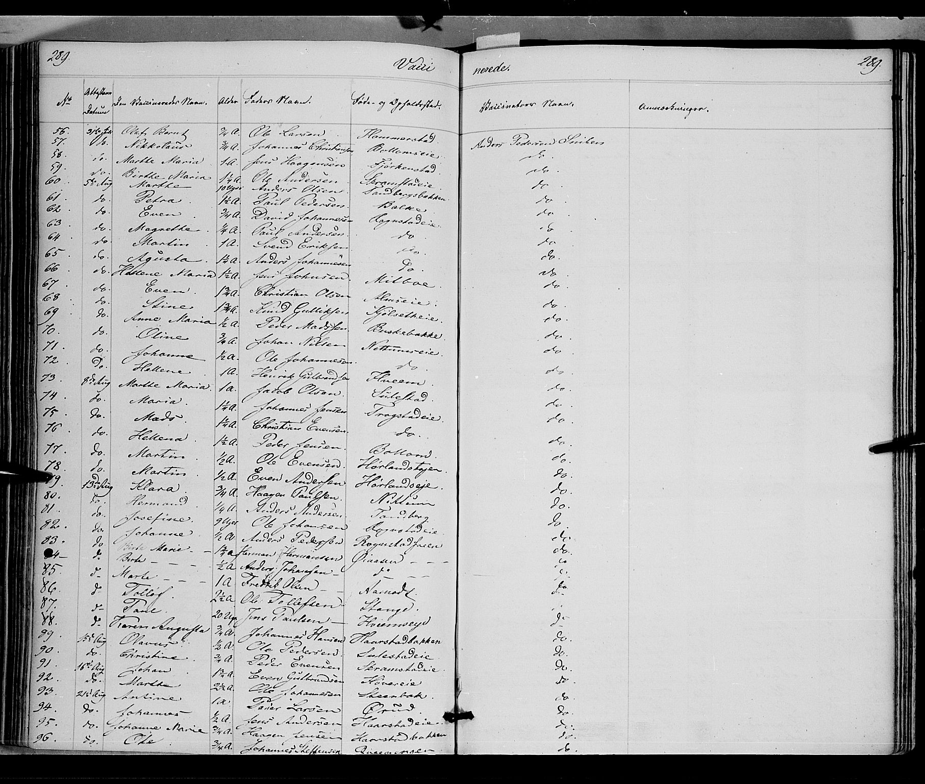 Østre Toten prestekontor, AV/SAH-PREST-104/H/Ha/Haa/L0002: Parish register (official) no. 2, 1840-1847, p. 289