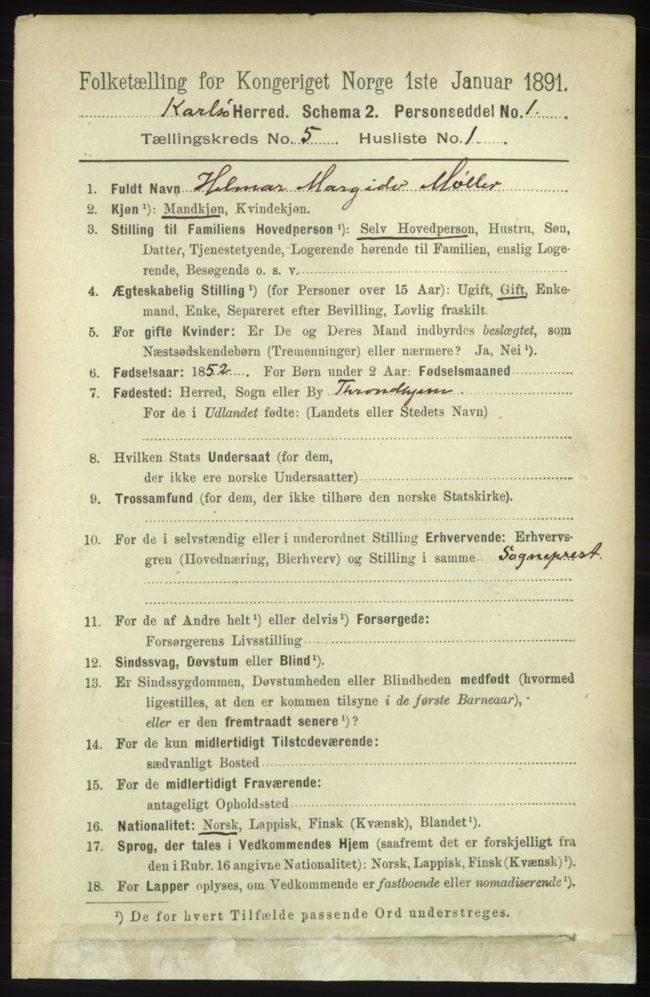 RA, 1891 census for 1936 Karlsøy, 1891, p. 1317