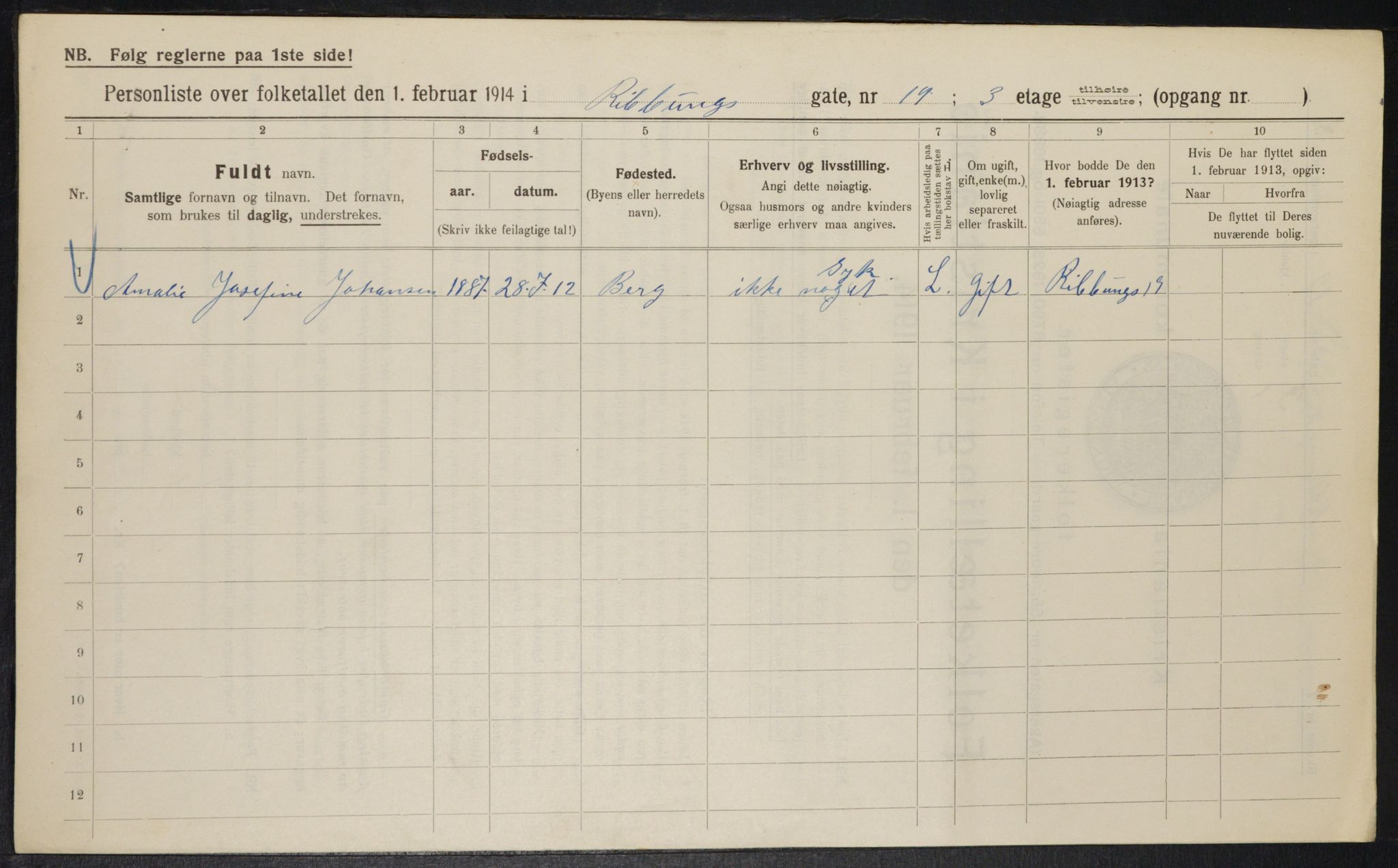 OBA, Municipal Census 1914 for Kristiania, 1914, p. 82935