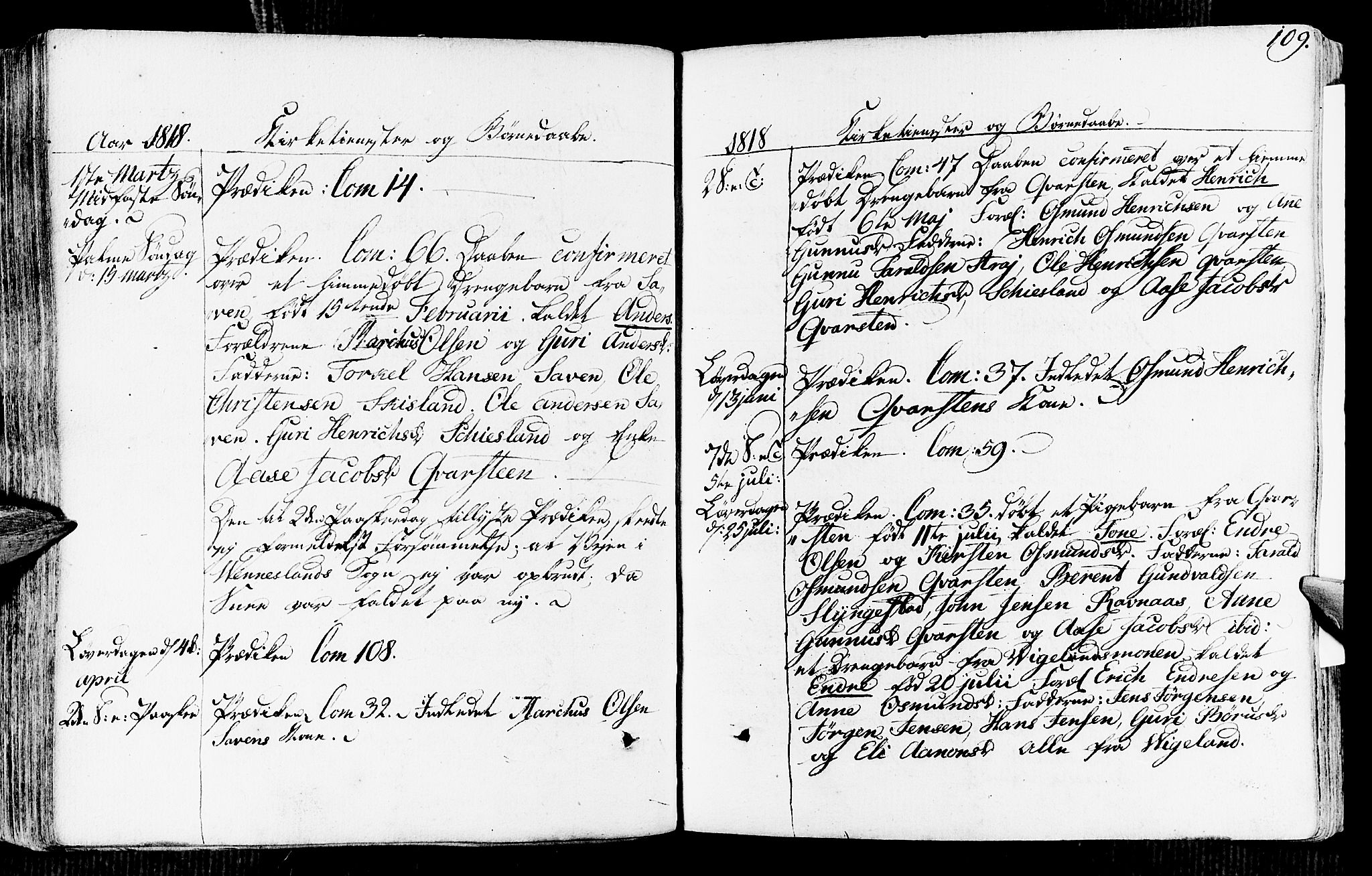Vennesla sokneprestkontor, SAK/1111-0045/Fa/Fab/L0002: Parish register (official) no. A 2, 1794-1834, p. 109