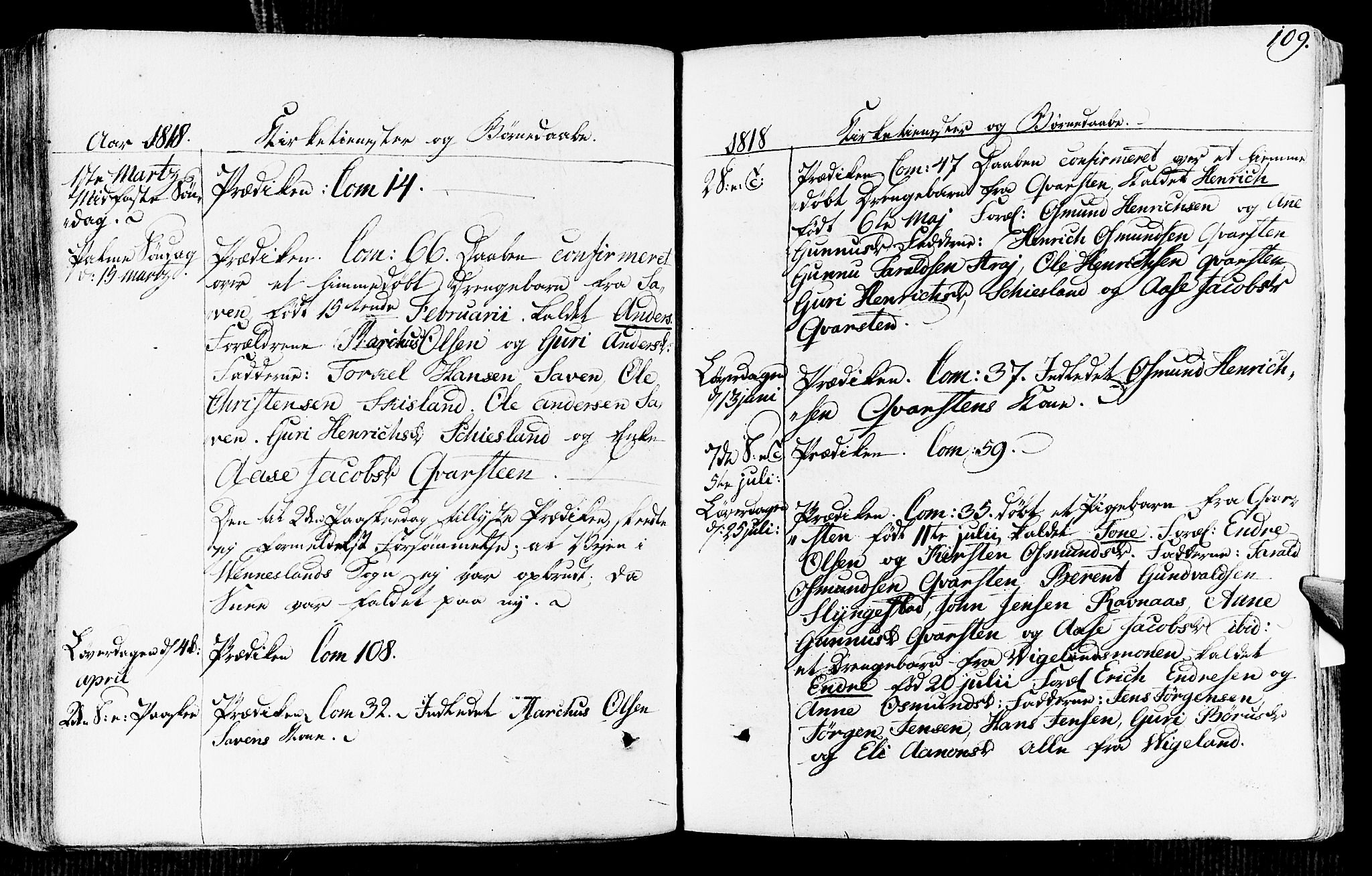 Vennesla sokneprestkontor, AV/SAK-1111-0045/Fa/Fab/L0002: Parish register (official) no. A 2, 1794-1834, p. 109