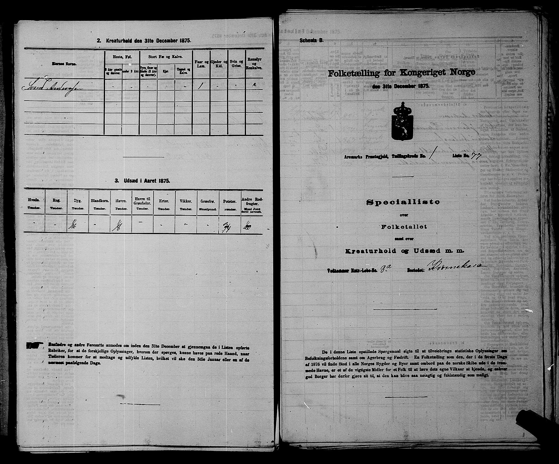 RA, 1875 census for 0118P Aremark, 1875, p. 64