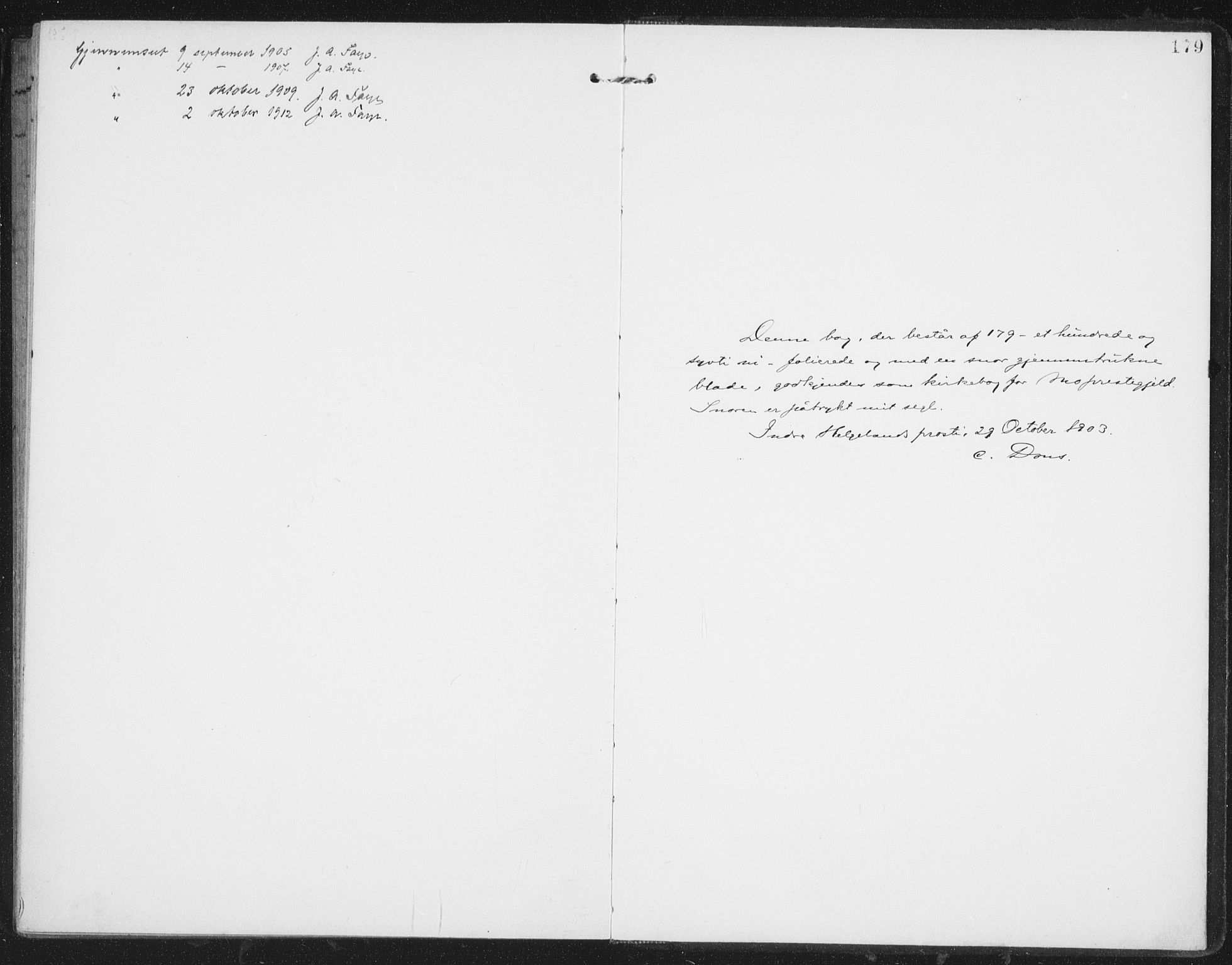 Ministerialprotokoller, klokkerbøker og fødselsregistre - Nordland, SAT/A-1459/827/L0403: Parish register (official) no. 827A15, 1903-1912, p. 179