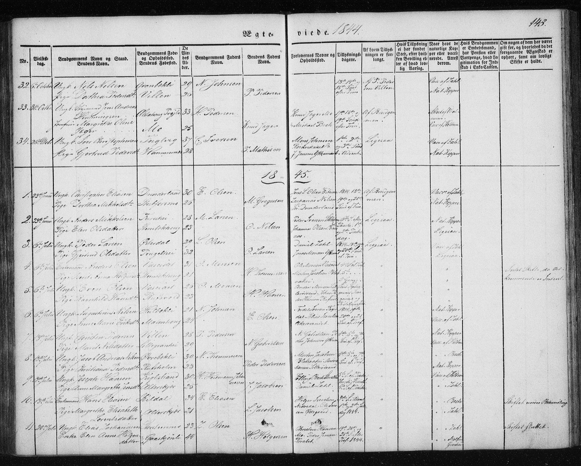 Ministerialprotokoller, klokkerbøker og fødselsregistre - Nordland, SAT/A-1459/827/L0391: Parish register (official) no. 827A03, 1842-1852, p. 143