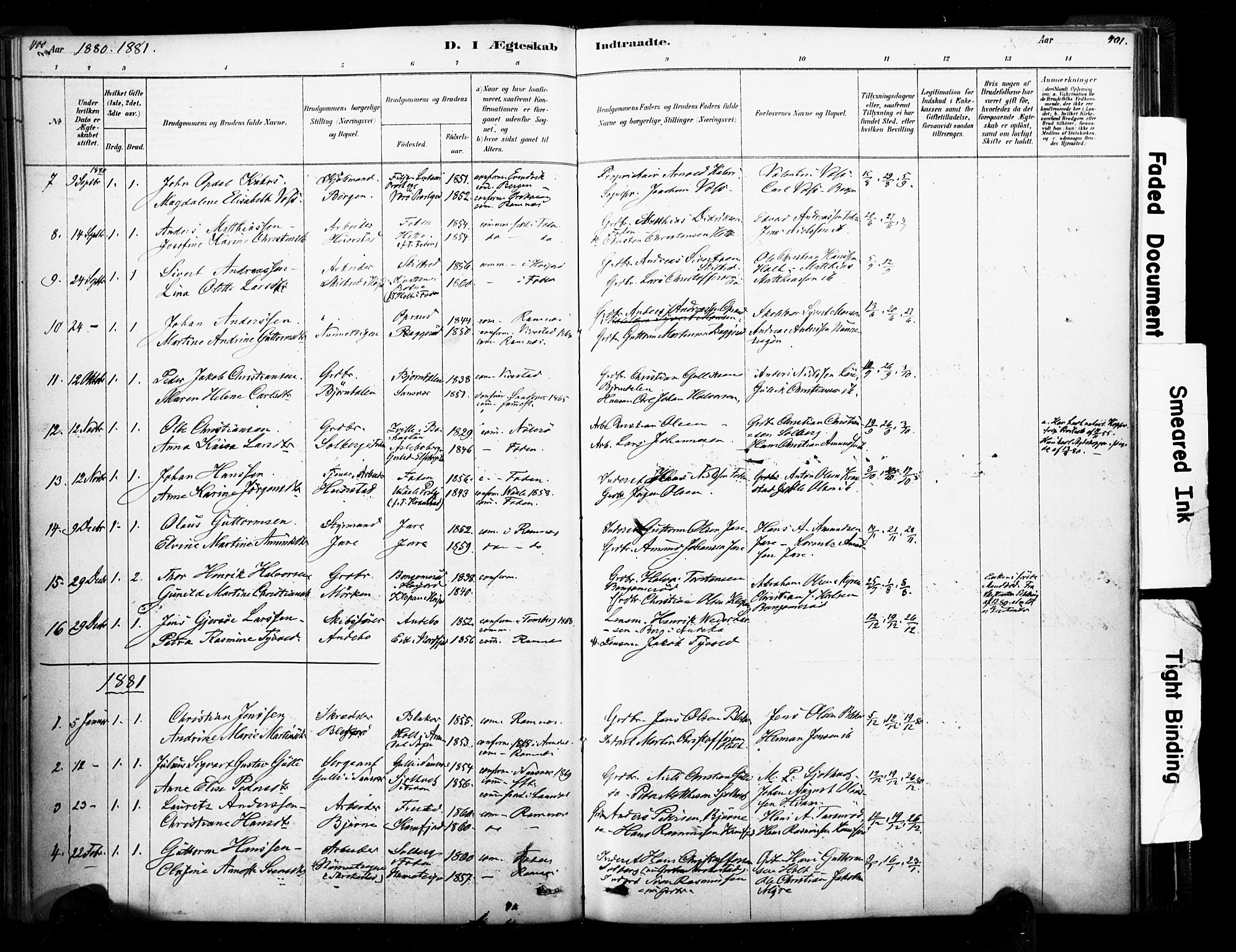 Ramnes kirkebøker, AV/SAKO-A-314/F/Fa/L0007: Parish register (official) no. I 7, 1878-1895, p. 400-401