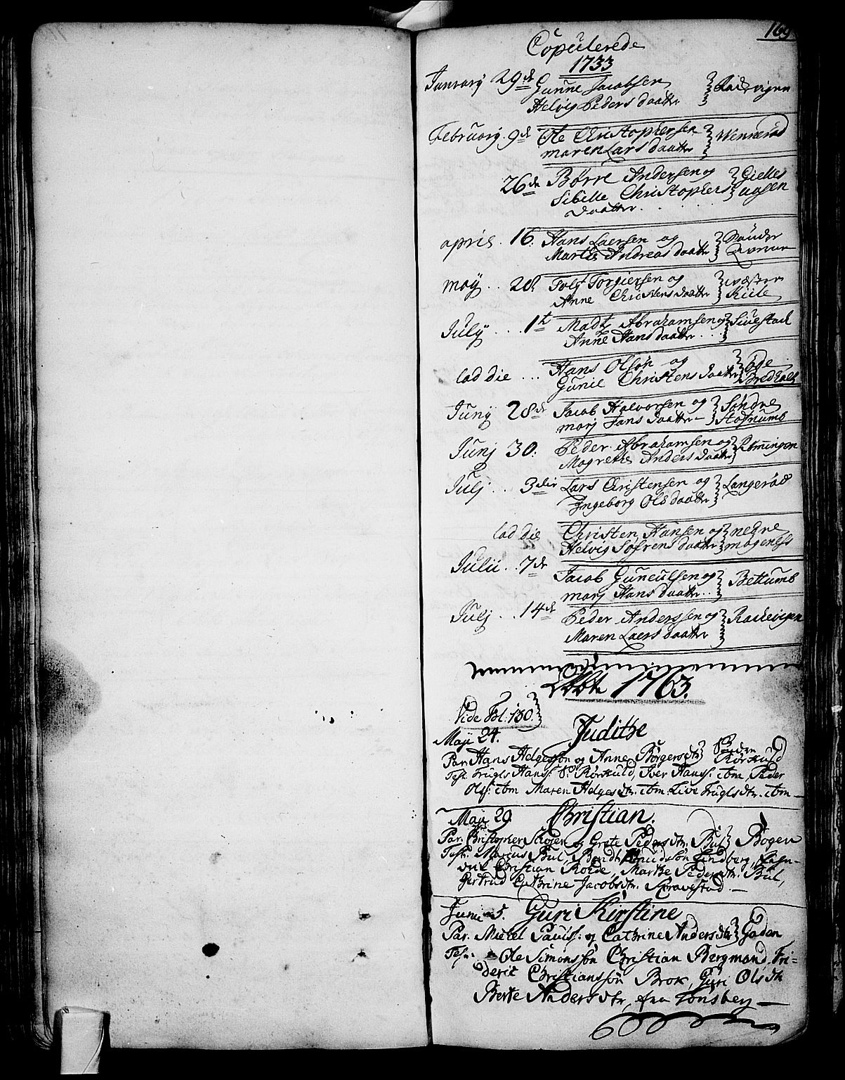 Stokke kirkebøker, AV/SAKO-A-320/F/Fa/L0002: Parish register (official) no. I 2, 1732-1770, p. 169