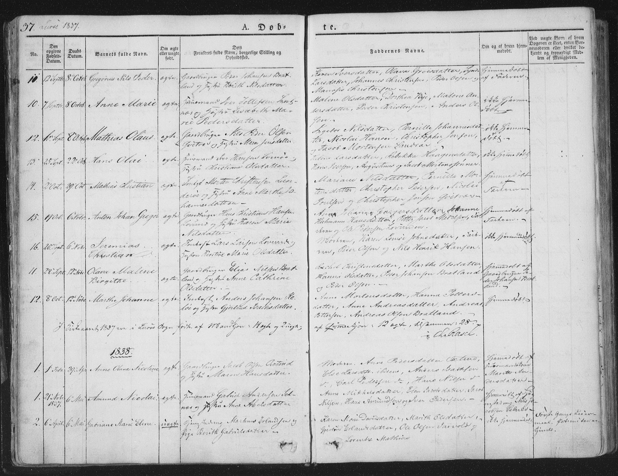 Ministerialprotokoller, klokkerbøker og fødselsregistre - Nordland, AV/SAT-A-1459/839/L0565: Parish register (official) no. 839A02, 1825-1862, p. 37