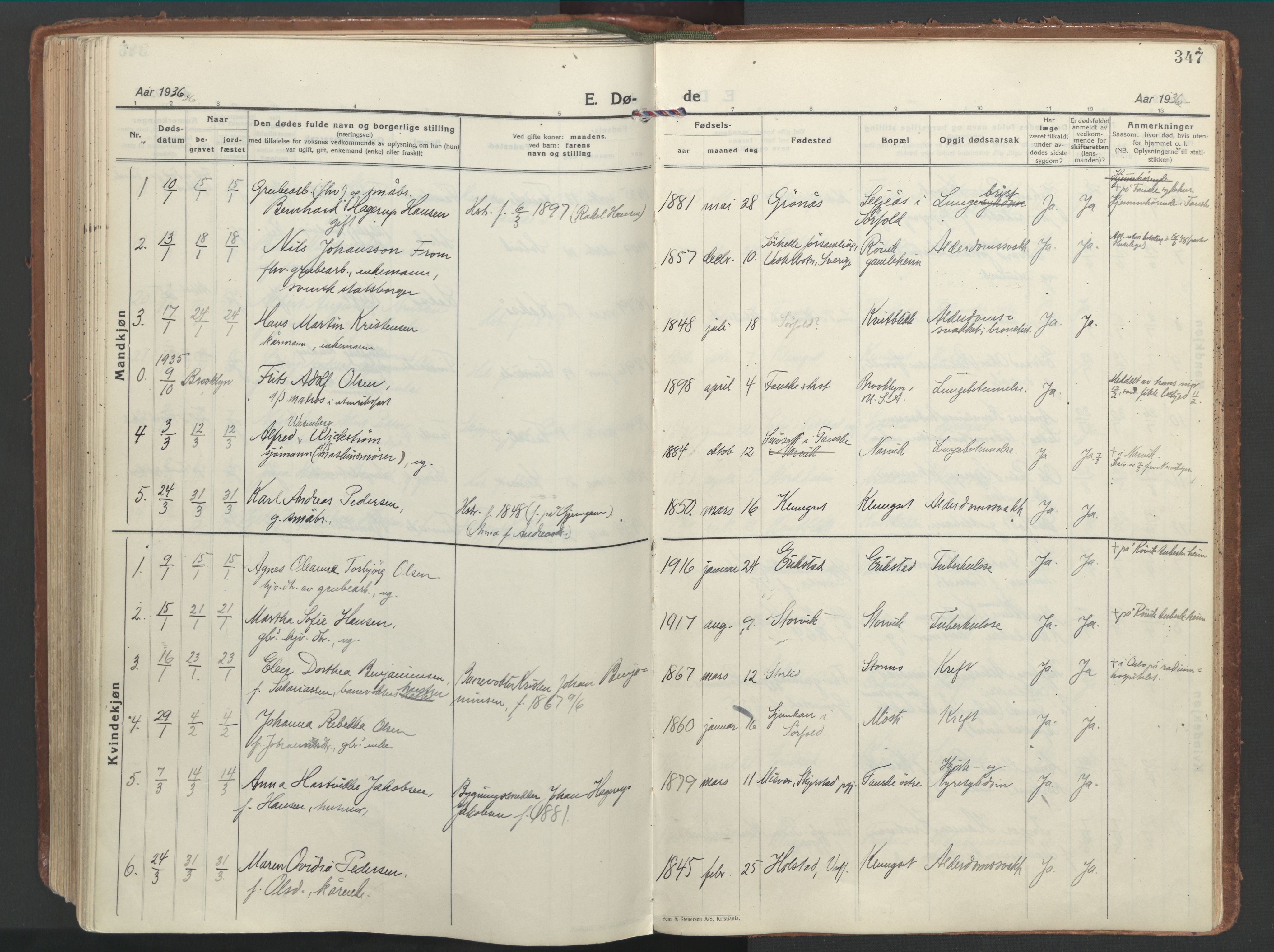 Ministerialprotokoller, klokkerbøker og fødselsregistre - Nordland, SAT/A-1459/849/L0699: Parish register (official) no. 849A10, 1924-1937, p. 347