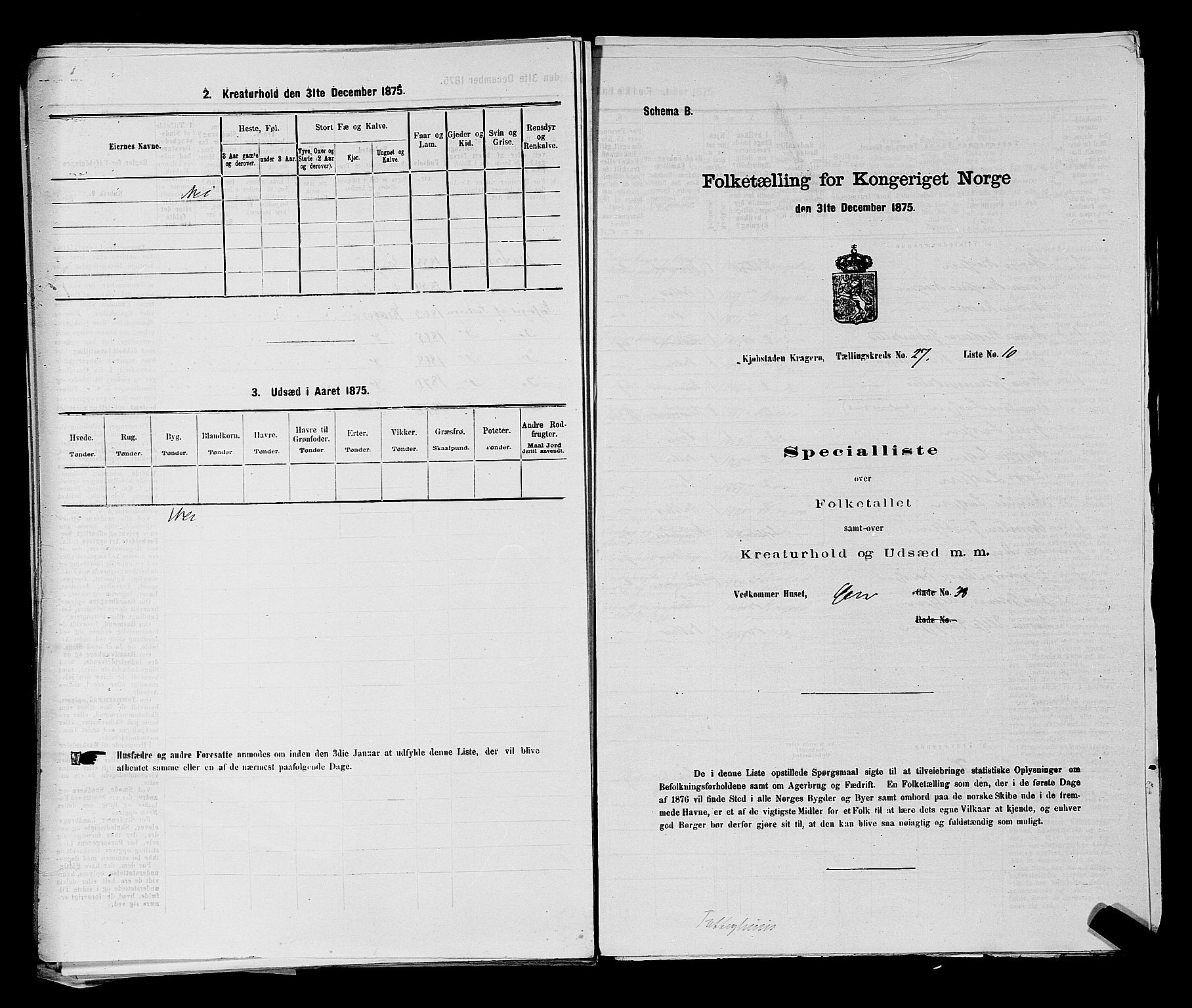 SAKO, 1875 census for 0801P Kragerø, 1875, p. 605