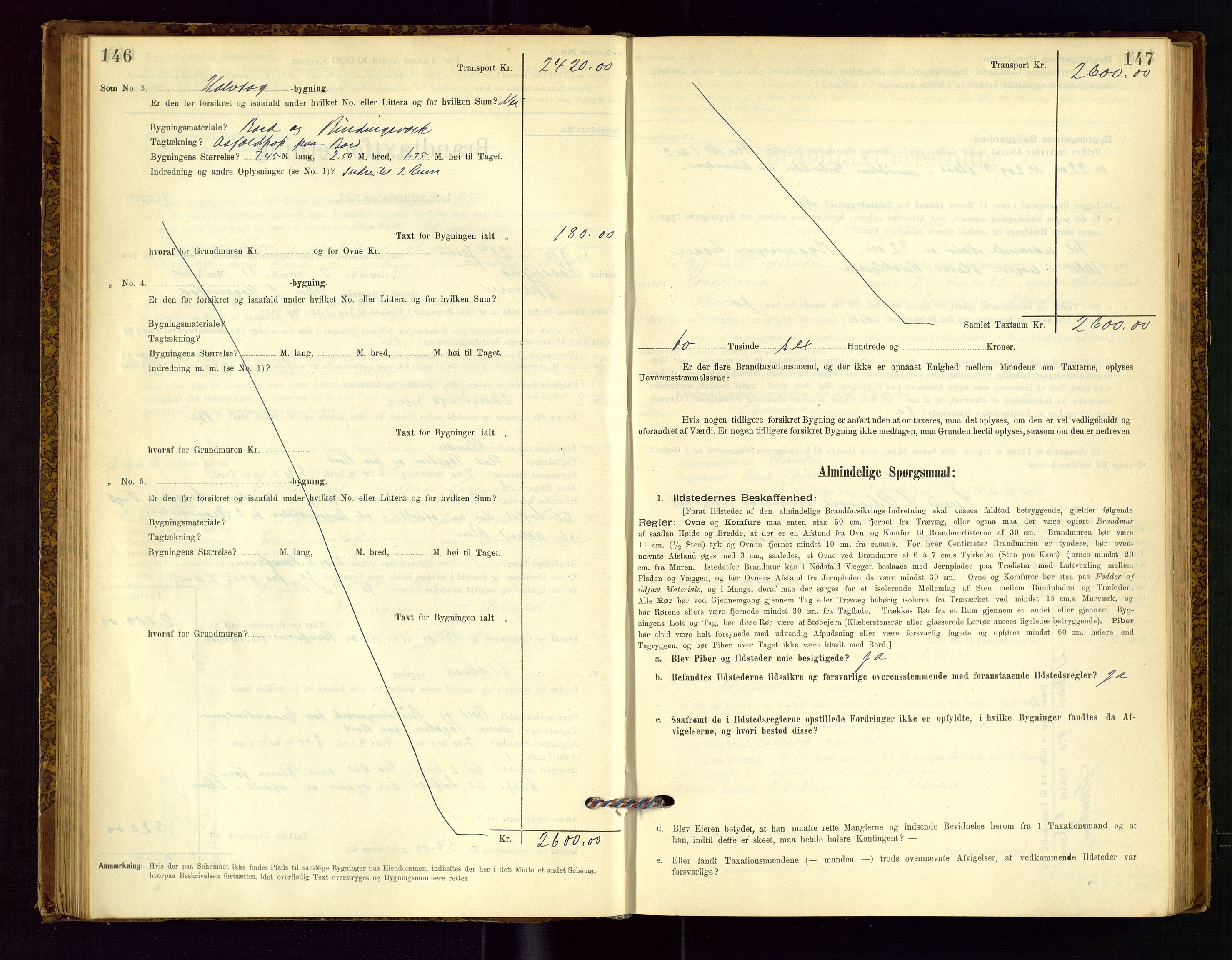 Time lensmannskontor, SAST/A-100420/Gob/L0001: Branntakstprotokoll, 1896-1914, p. 146-147