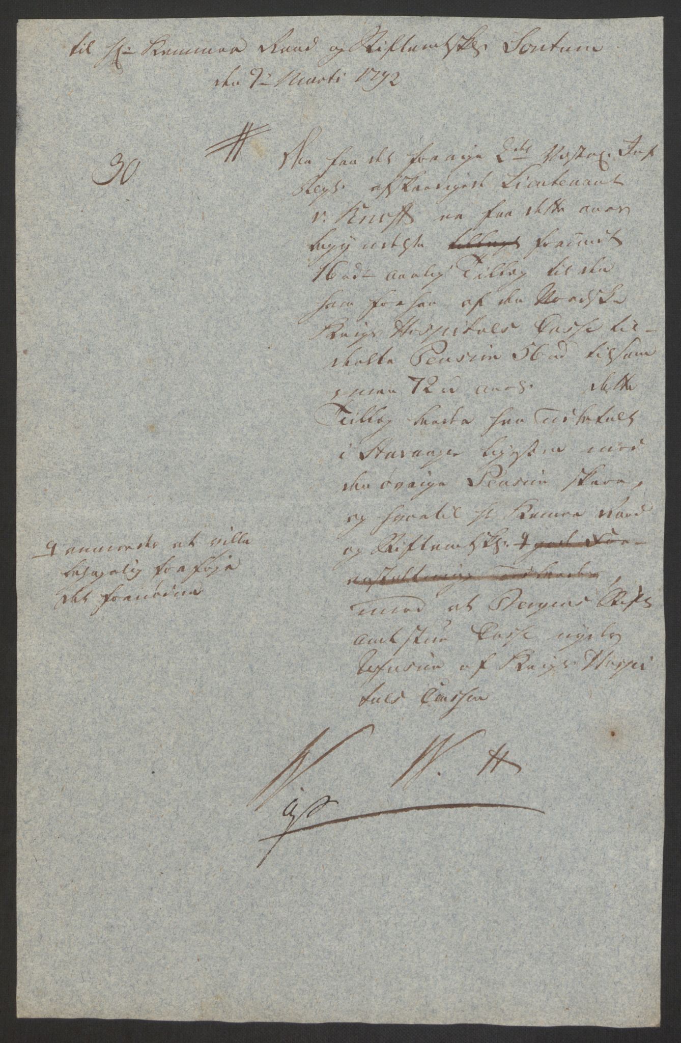 Forsvaret, Den norske kvesthuskasse/krigshospitalkasse, AV/RA-RAFA-1887/F/Fa/L0008: Konsepter, 1790-1793, p. 776