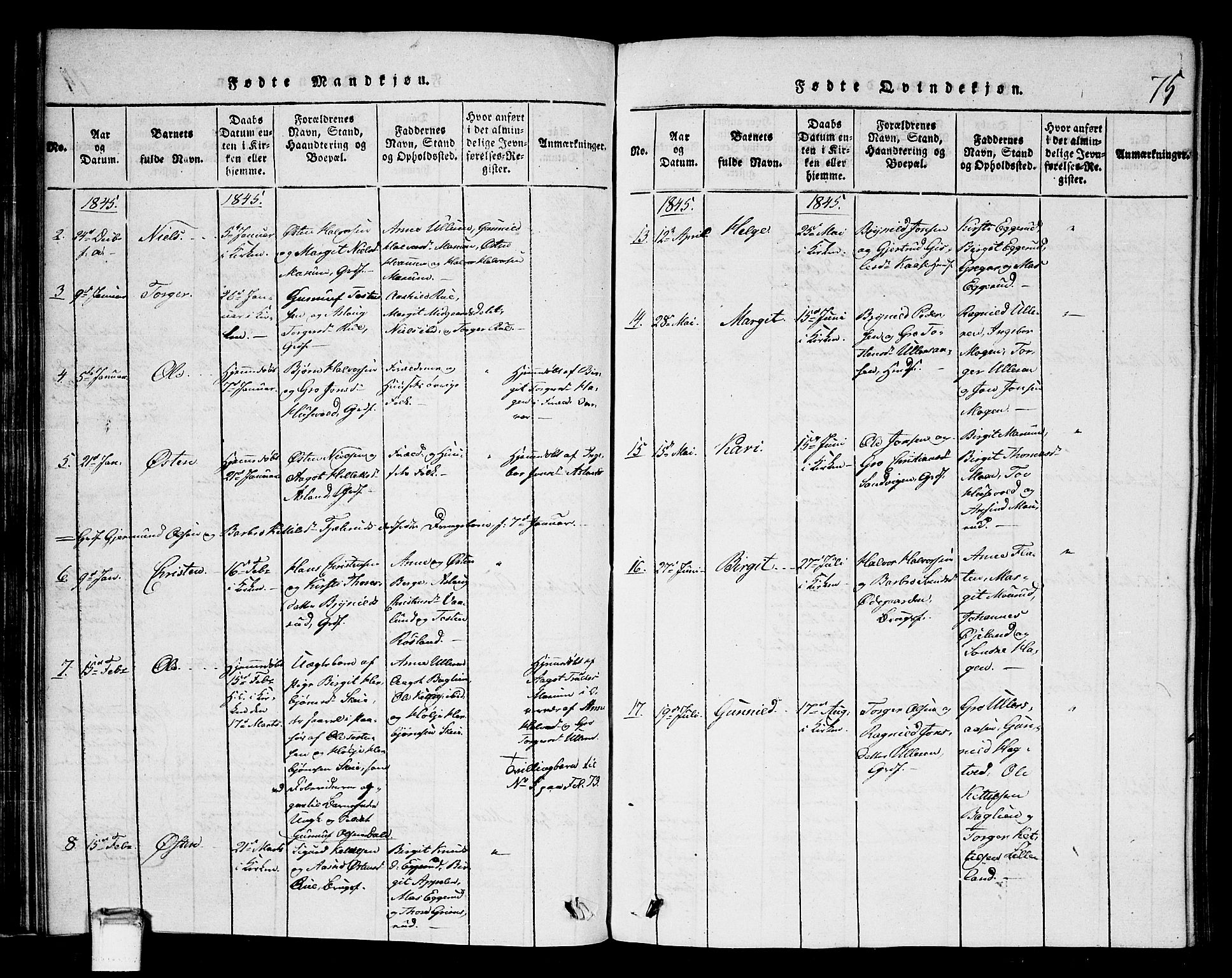 Tinn kirkebøker, SAKO/A-308/G/Gb/L0001: Parish register (copy) no. II 1 /2, 1837-1850, p. 75