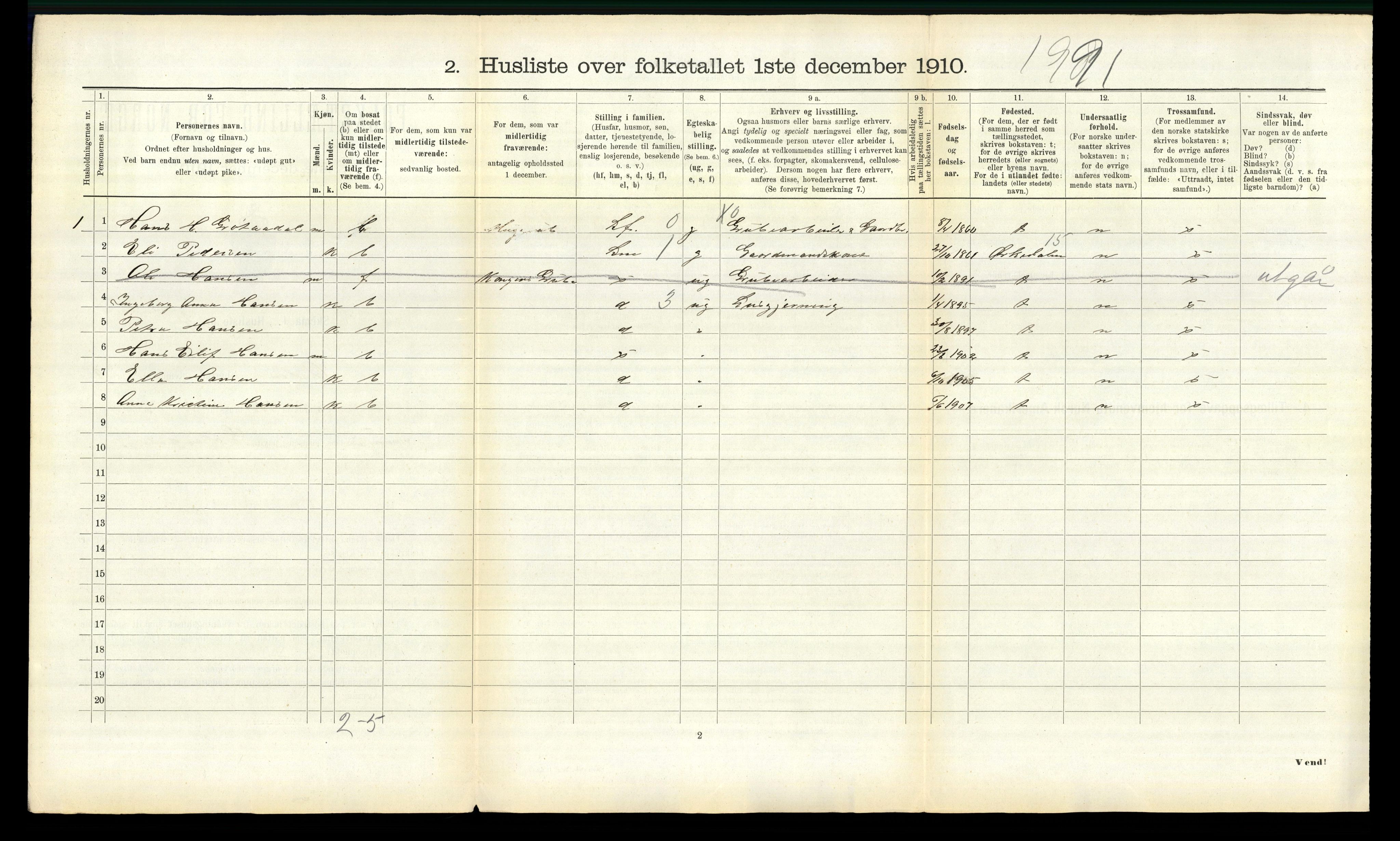 RA, 1910 census for Ålen, 1910, p. 720