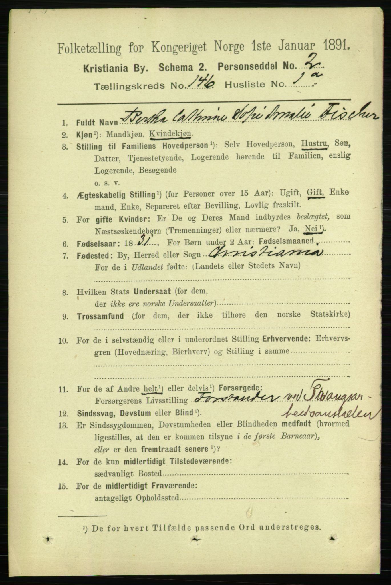 RA, 1891 census for 0301 Kristiania, 1891, p. 80152