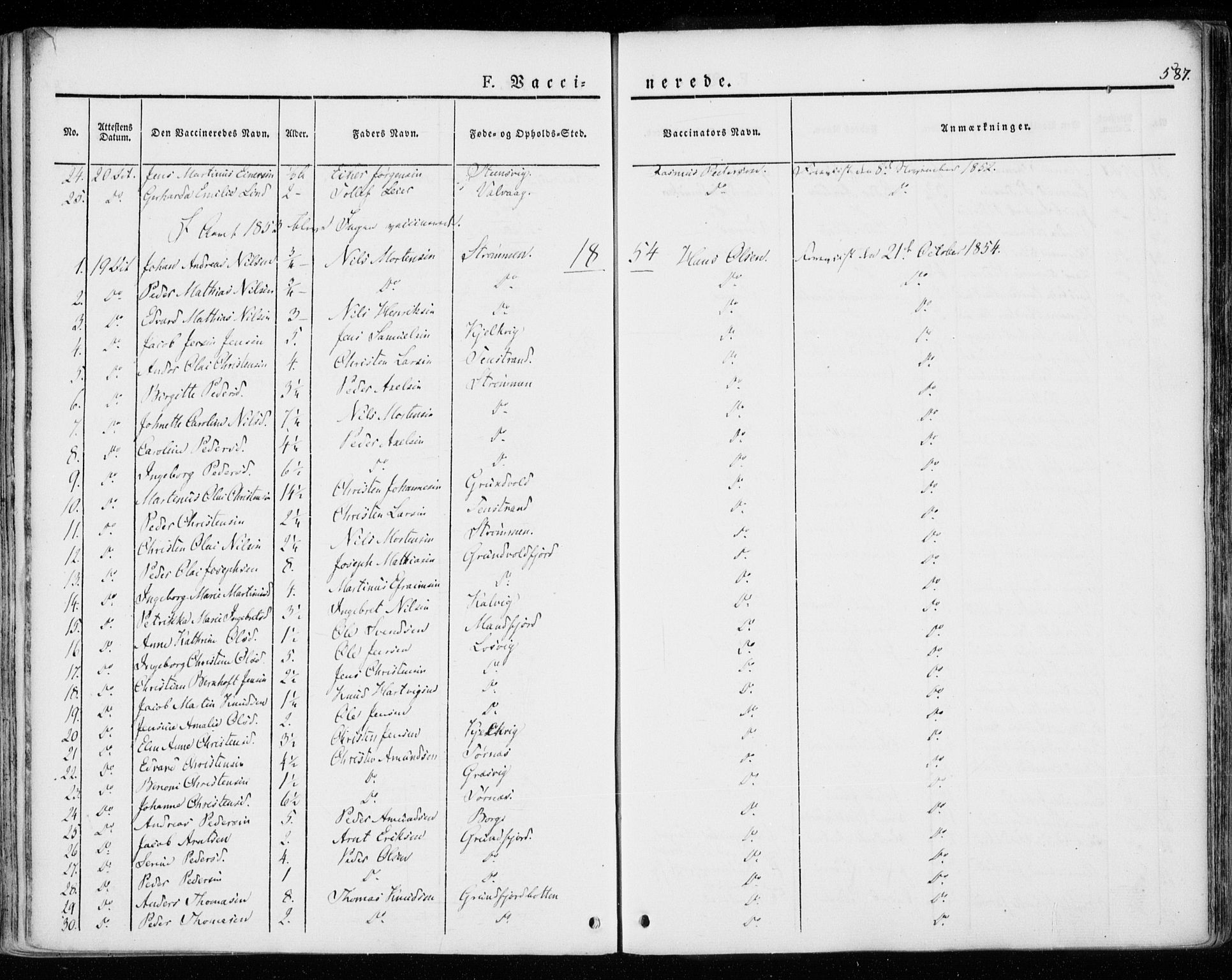 Ministerialprotokoller, klokkerbøker og fødselsregistre - Nordland, AV/SAT-A-1459/872/L1033: Parish register (official) no. 872A08, 1840-1863, p. 587