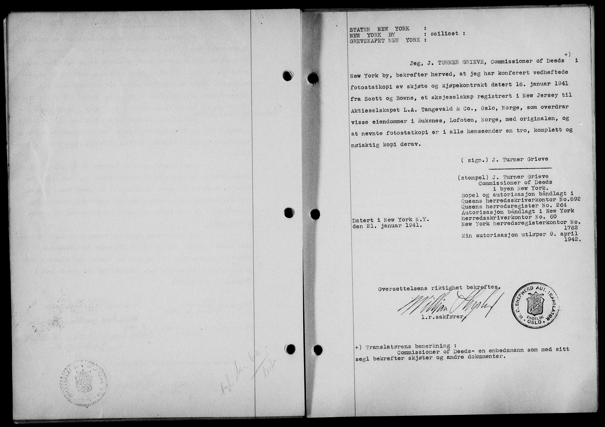 Lofoten sorenskriveri, SAT/A-0017/1/2/2C/L0008a: Mortgage book no. 8a, 1940-1941, Diary no: : 878/1941