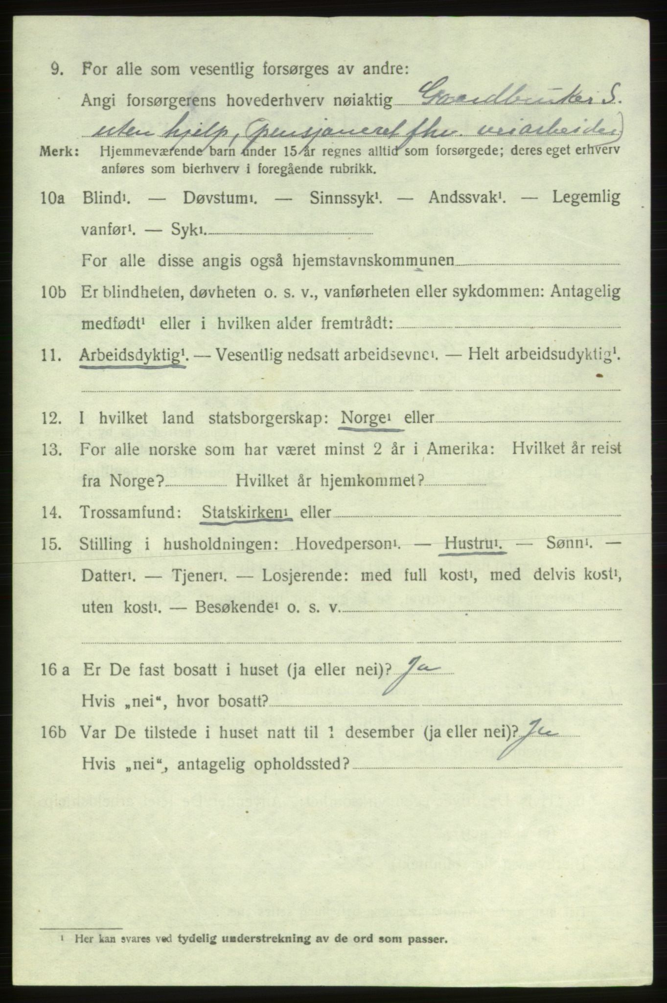 SAB, 1920 census for Etne, 1920, p. 2036