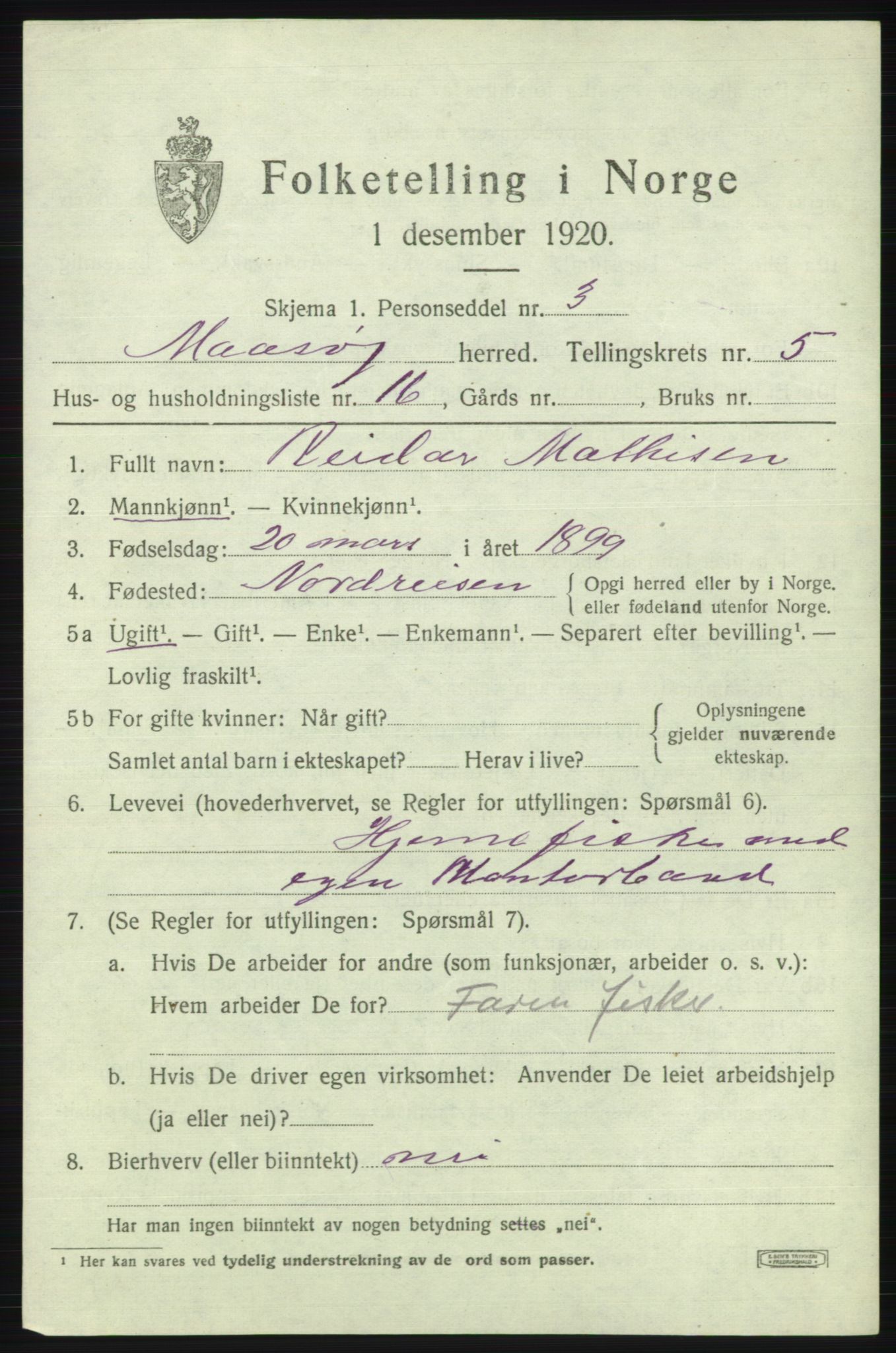SATØ, 1920 census for Måsøy, 1920, p. 2636