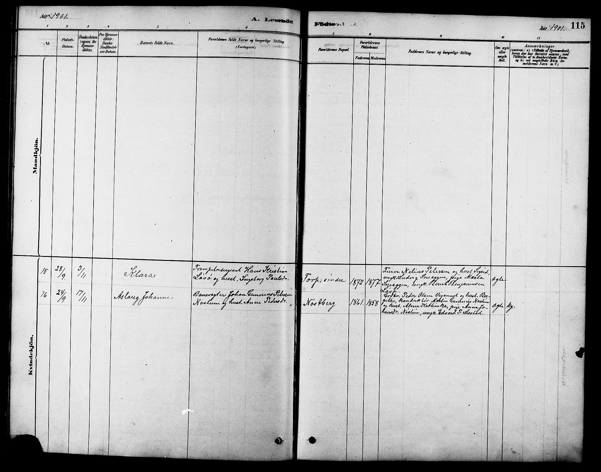 Ministerialprotokoller, klokkerbøker og fødselsregistre - Sør-Trøndelag, SAT/A-1456/616/L0423: Parish register (copy) no. 616C06, 1878-1903, p. 115