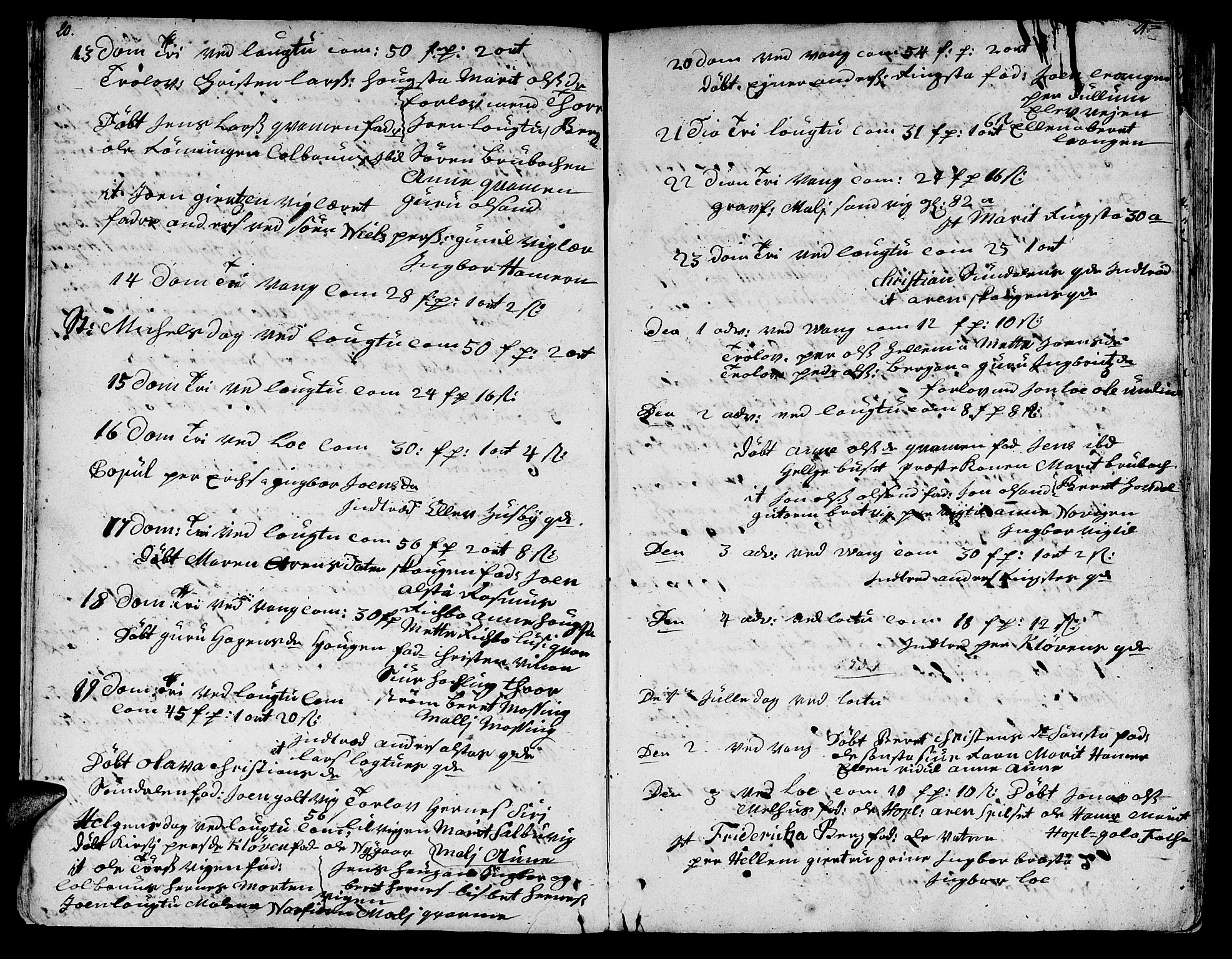 Ministerialprotokoller, klokkerbøker og fødselsregistre - Nord-Trøndelag, AV/SAT-A-1458/713/L0109: Parish register (official) no. 713A01, 1750-1778, p. 20-21