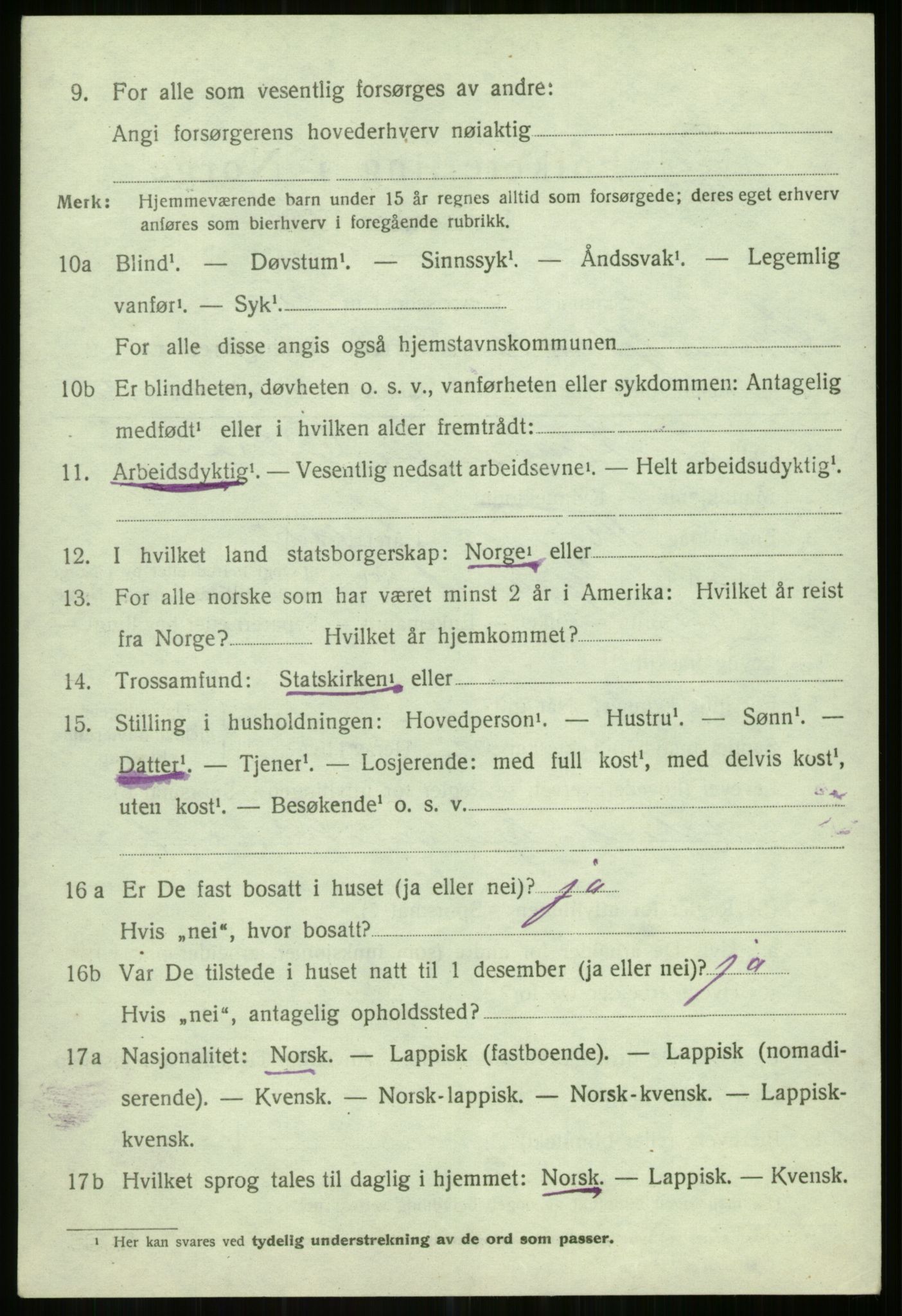 SATØ, 1920 census for Helgøy, 1920, p. 1466