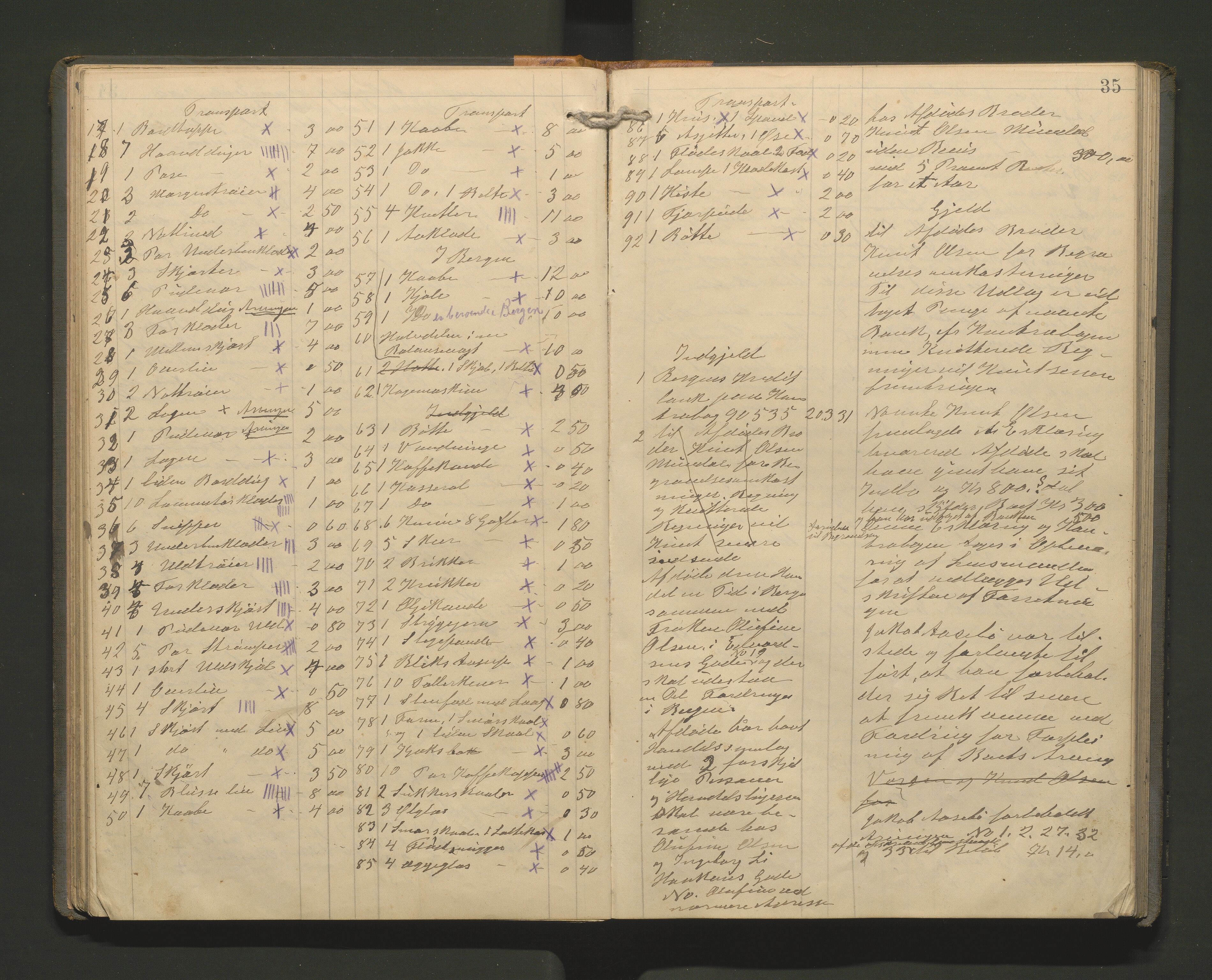 Lensmannen i Hamre, SAB/A-32601/0006/L0003: Registreringsprotokoll, 1904-1917, p. 34b-35a