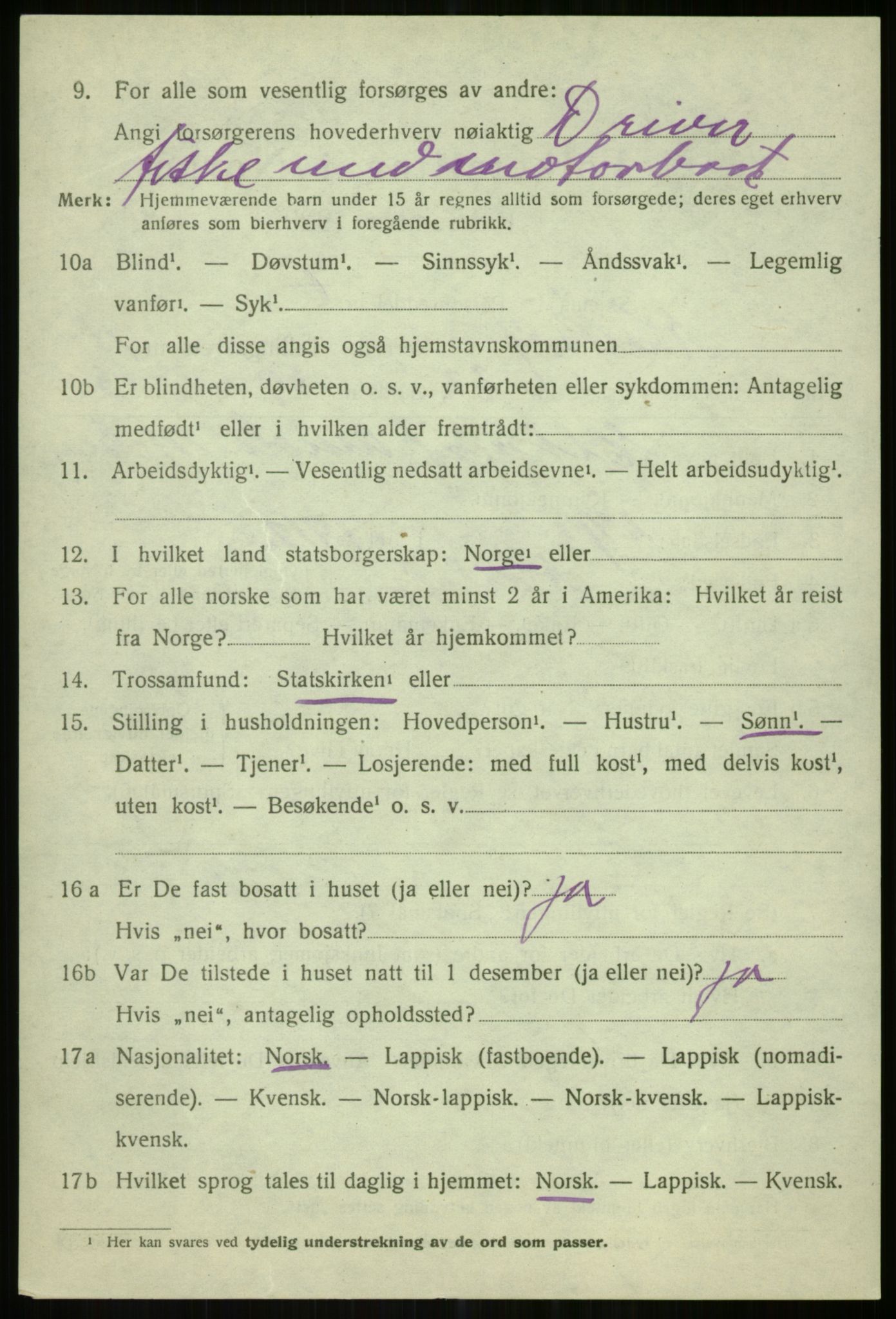 SATØ, 1920 census for Karlsøy, 1920, p. 4897
