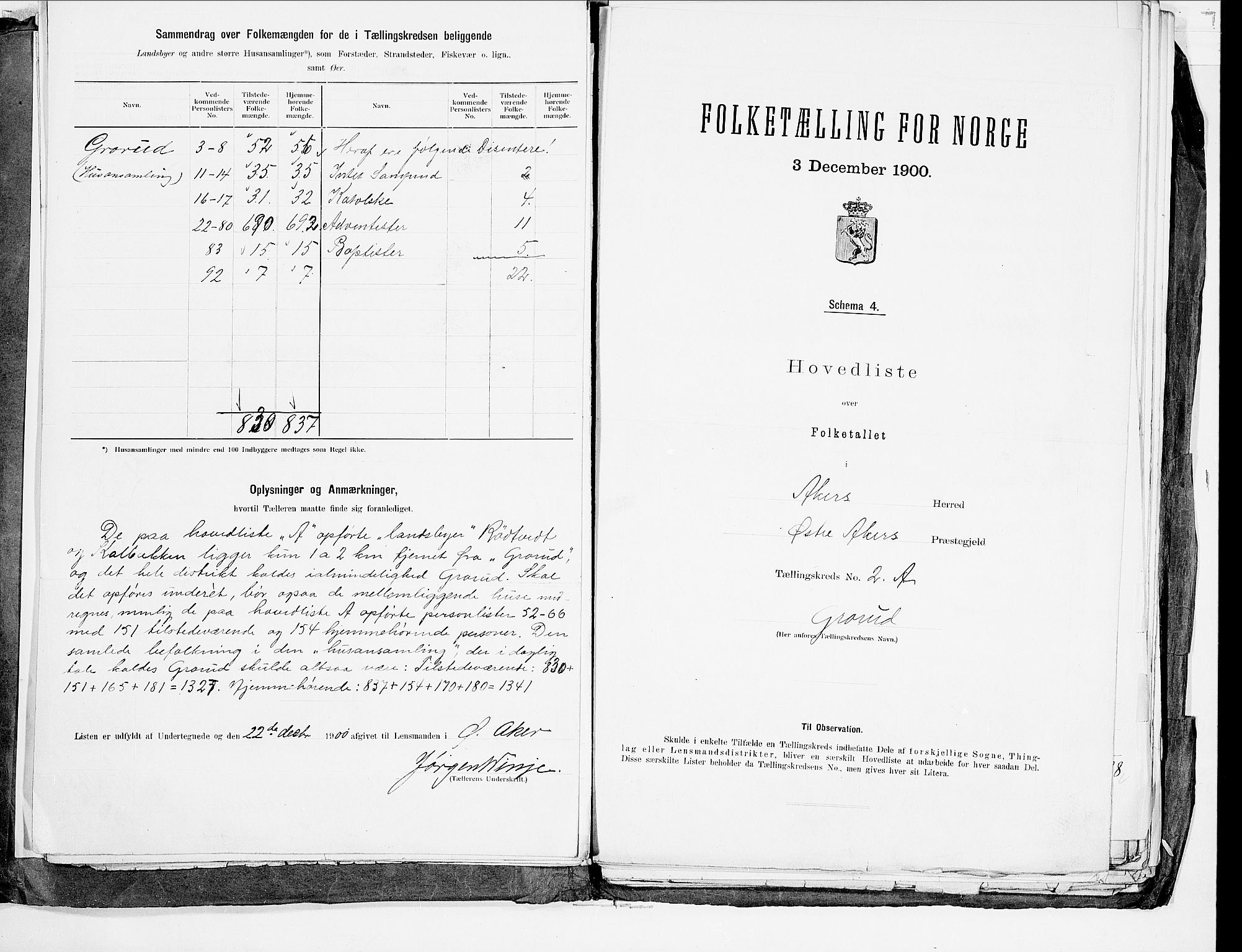 SAO, 1900 census for Aker, 1900, p. 13