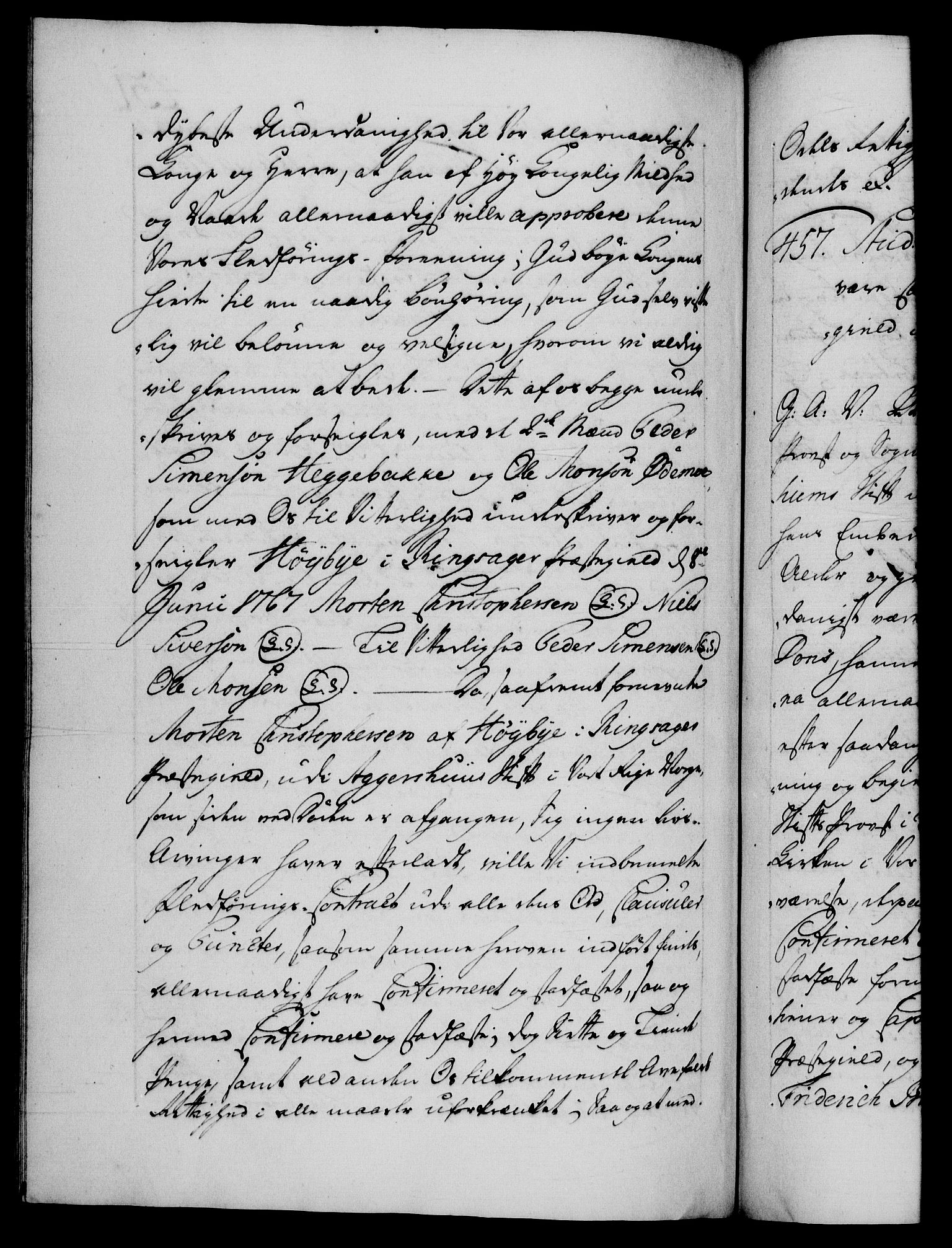 Danske Kanselli 1572-1799, AV/RA-EA-3023/F/Fc/Fca/Fcaa/L0043: Norske registre, 1766-1768, p. 431b