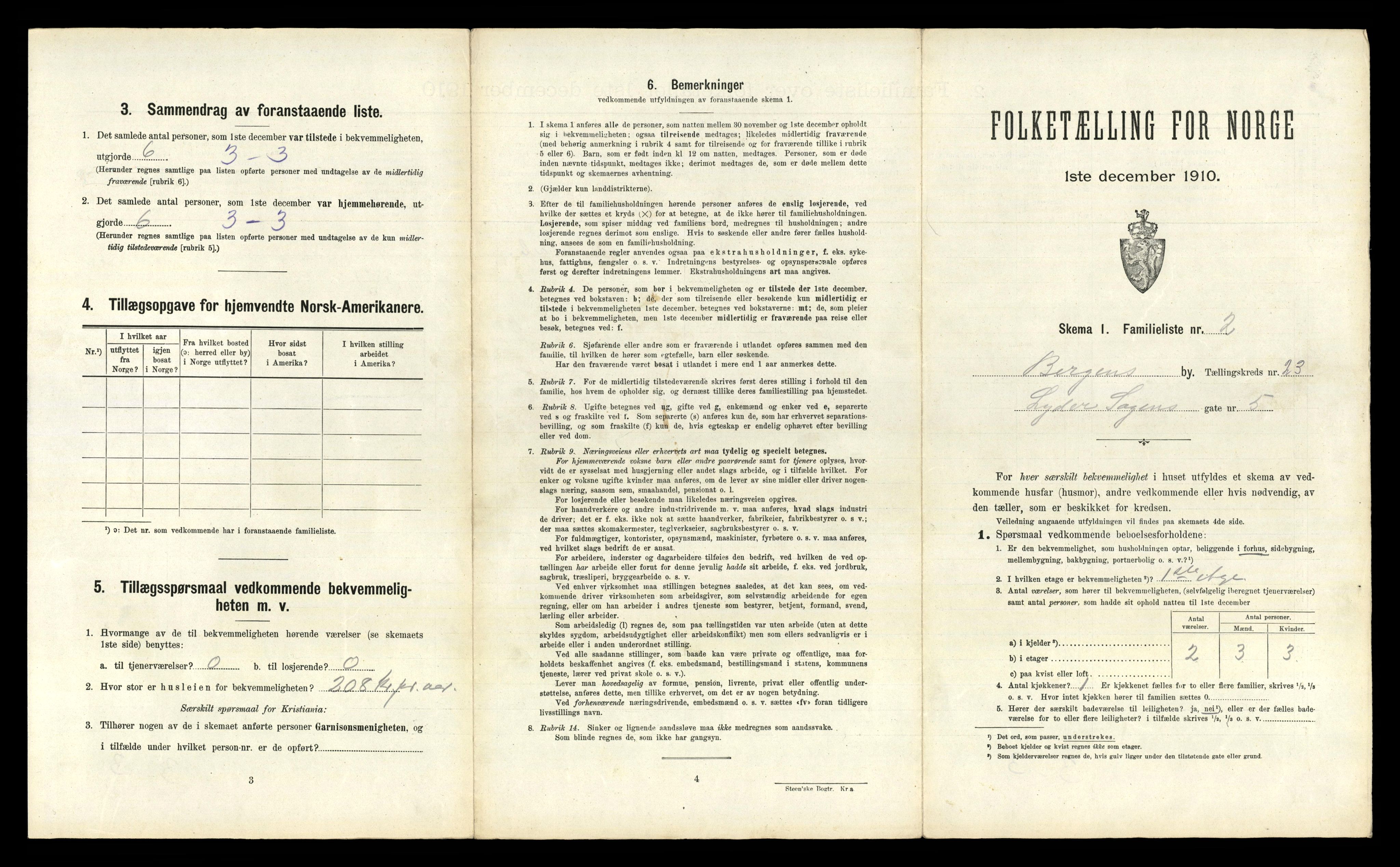 RA, 1910 census for Bergen, 1910, p. 7419