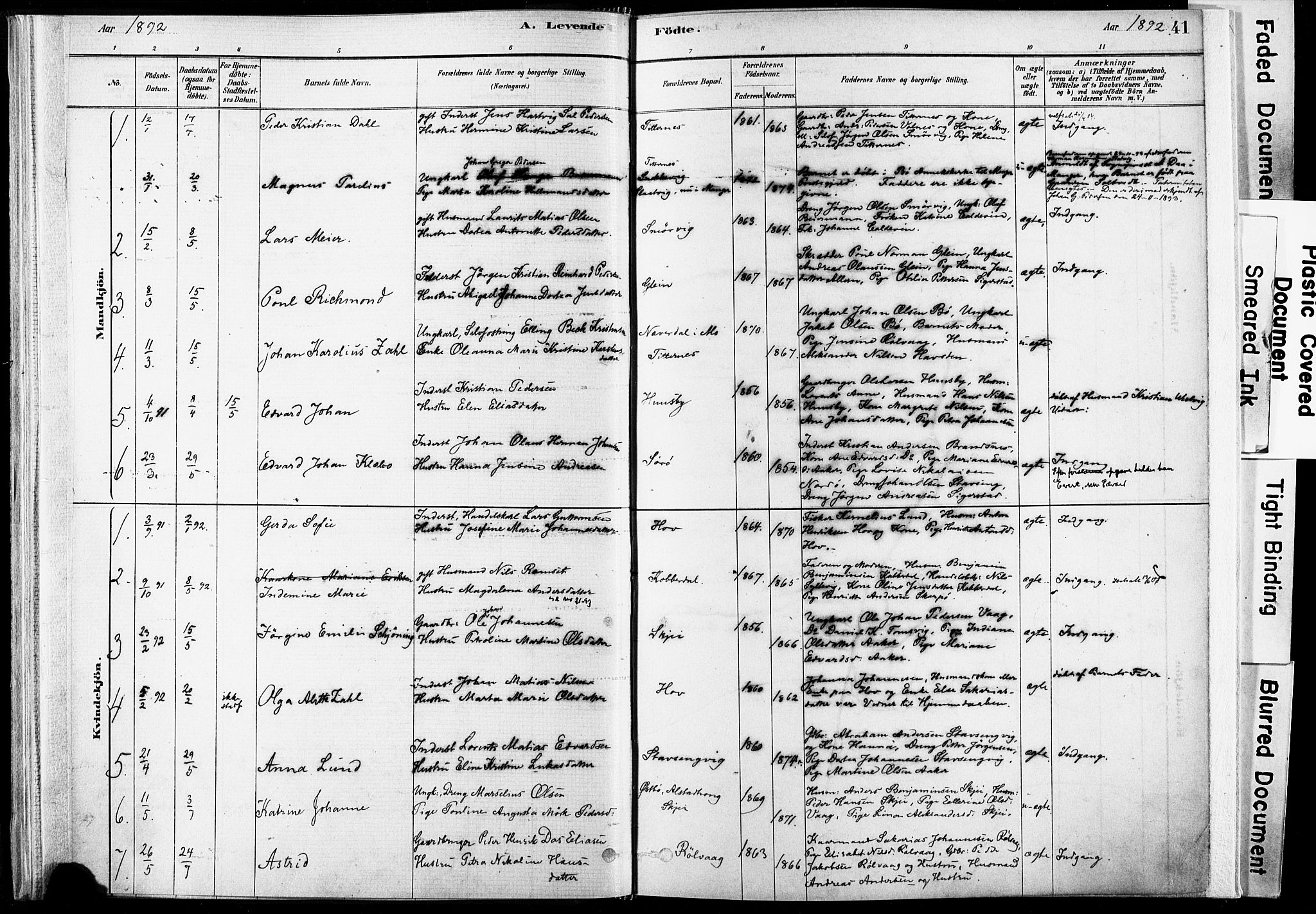 Ministerialprotokoller, klokkerbøker og fødselsregistre - Nordland, AV/SAT-A-1459/835/L0525: Parish register (official) no. 835A03I, 1881-1910, p. 41