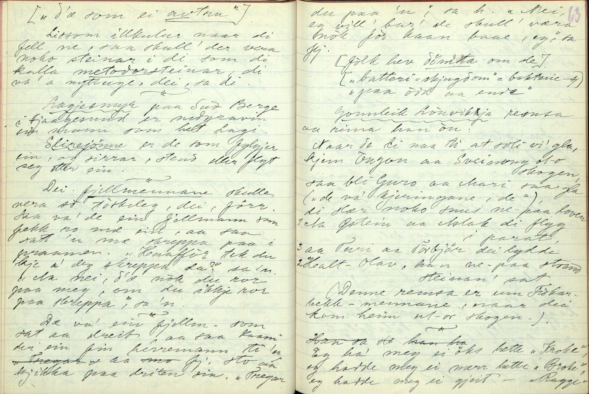 Rikard Berge, TEMU/TGM-A-1003/F/L0003/0012: 061-100 Innholdslister / 71 Kilen: sagn m.m., 1910, p. 62-63
