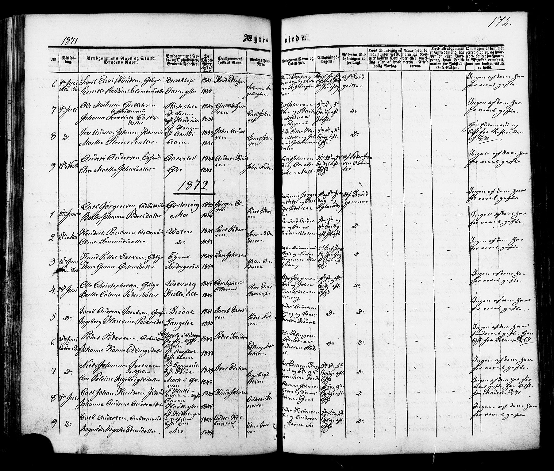 Ministerialprotokoller, klokkerbøker og fødselsregistre - Møre og Romsdal, AV/SAT-A-1454/513/L0175: Parish register (official) no. 513A02, 1856-1877, p. 172