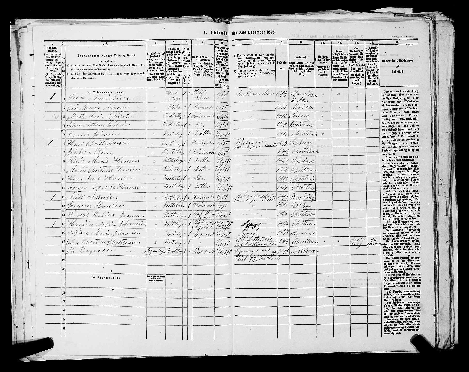 RA, 1875 census for 0301 Kristiania, 1875, p. 6374