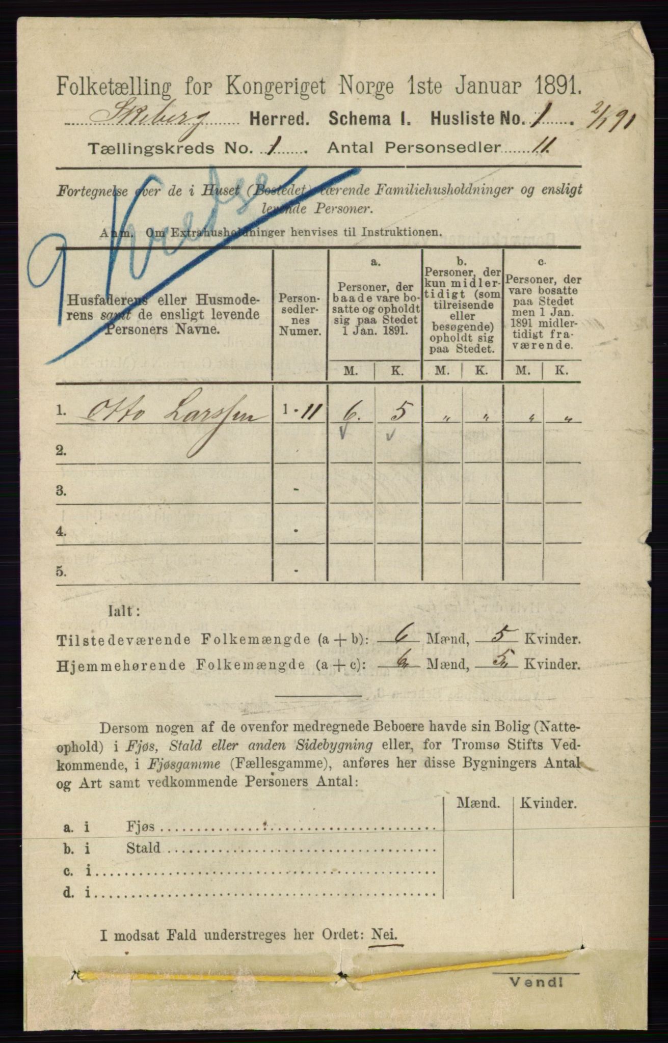 RA, 1891 census for 0115 Skjeberg, 1891, p. 27