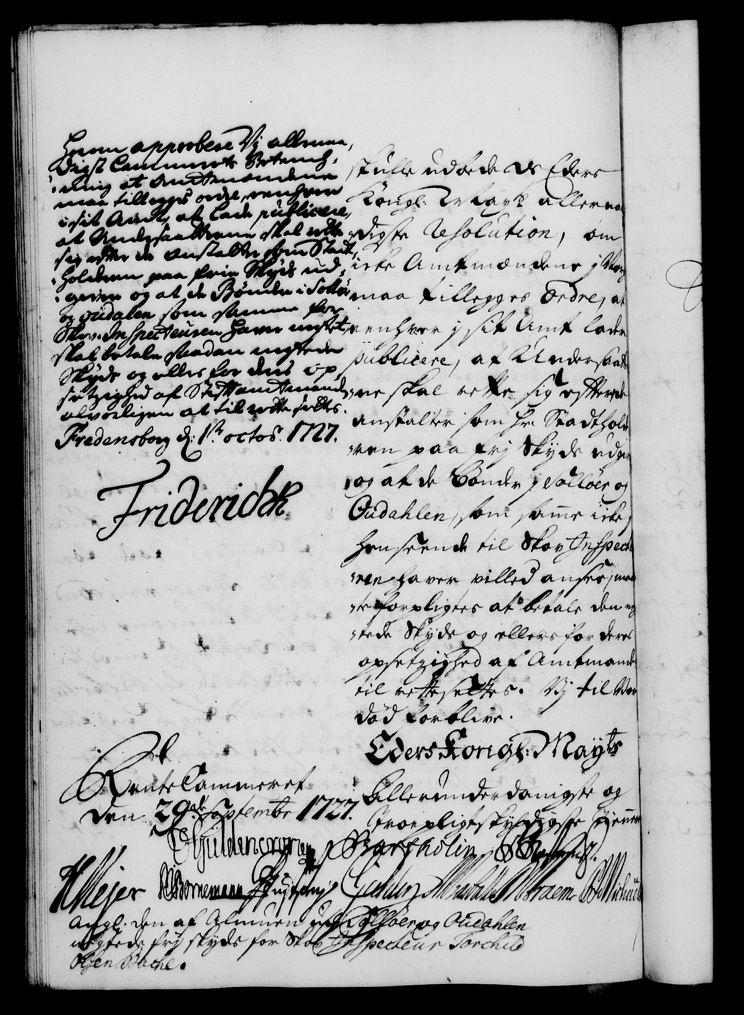 Rentekammeret, Kammerkanselliet, RA/EA-3111/G/Gf/Gfa/L0010: Norsk relasjons- og resolusjonsprotokoll (merket RK 52.10), 1727, p. 952