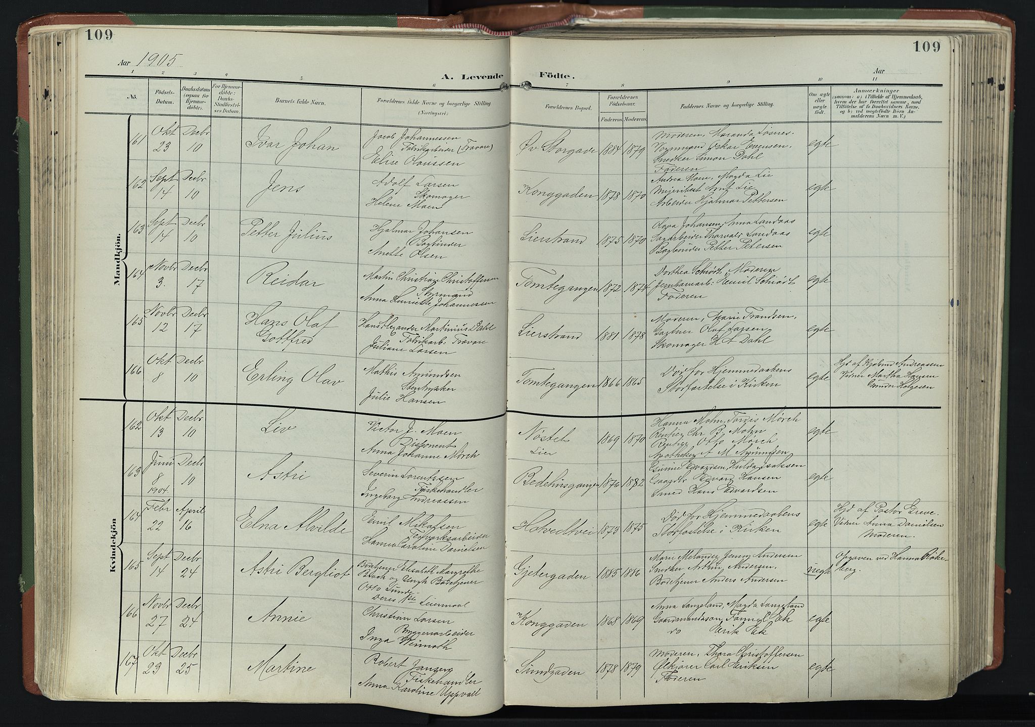 Bragernes kirkebøker, AV/SAKO-A-6/F/Fb/L0009: Parish register (official) no. II 9, 1902-1911, p. 109