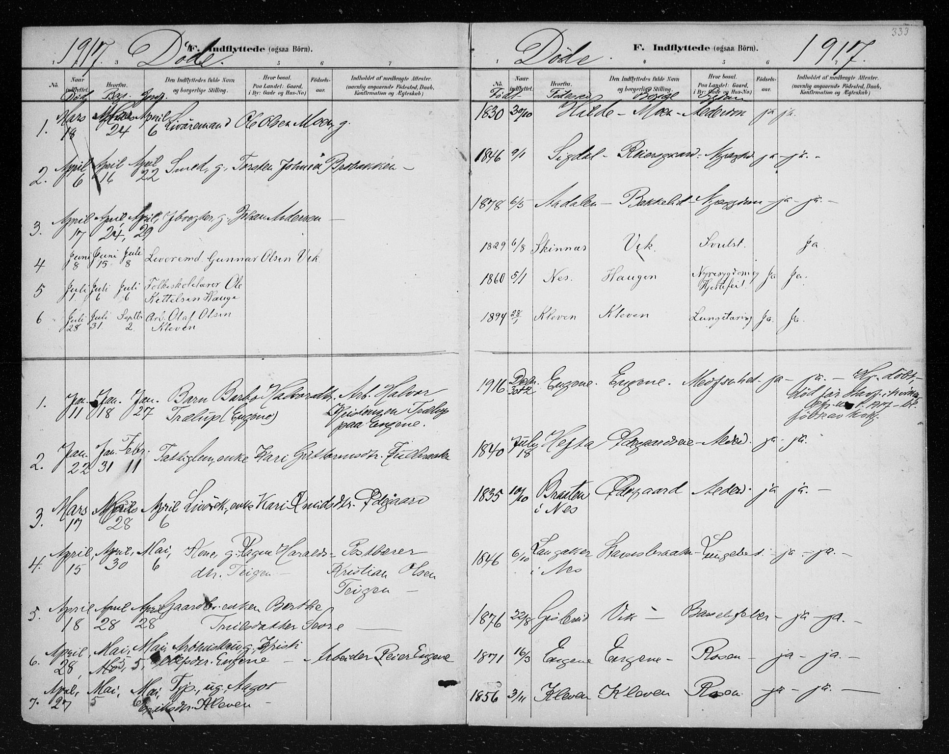 Nes kirkebøker, SAKO/A-236/F/Fa/L0012: Parish register (official) no. 12, 1881-1917, p. 333