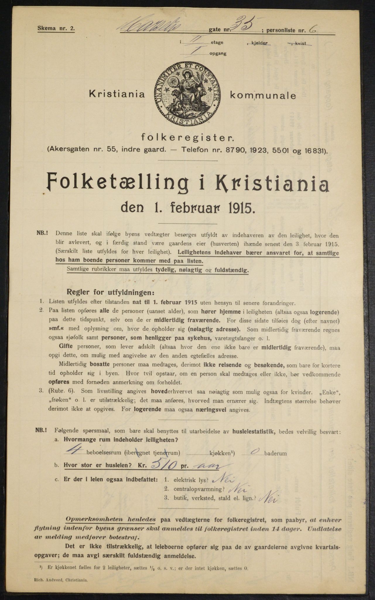 OBA, Municipal Census 1915 for Kristiania, 1915, p. 64084