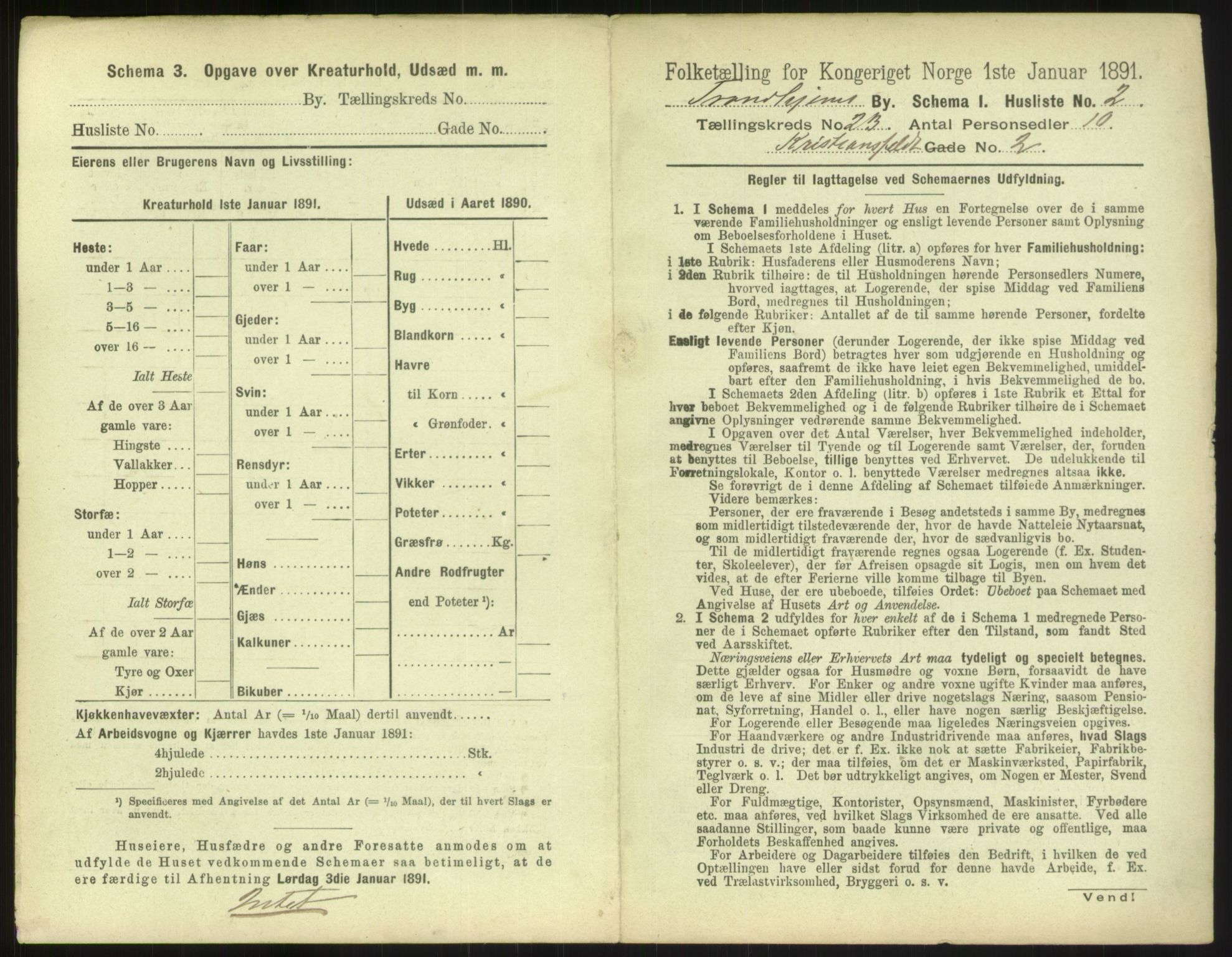 RA, 1891 census for 1601 Trondheim, 1891, p. 1390