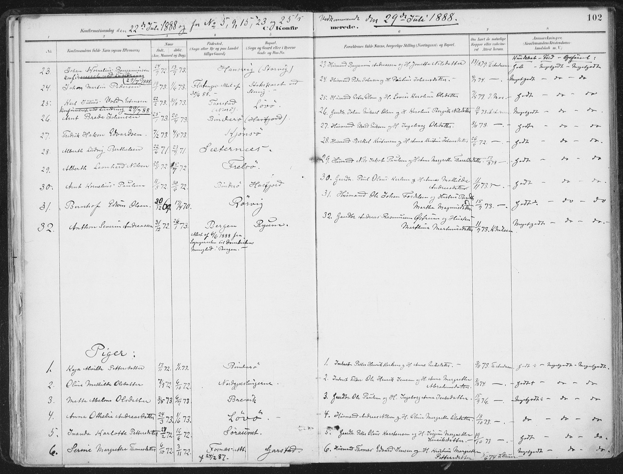 Ministerialprotokoller, klokkerbøker og fødselsregistre - Nord-Trøndelag, SAT/A-1458/786/L0687: Parish register (official) no. 786A03, 1888-1898, p. 102